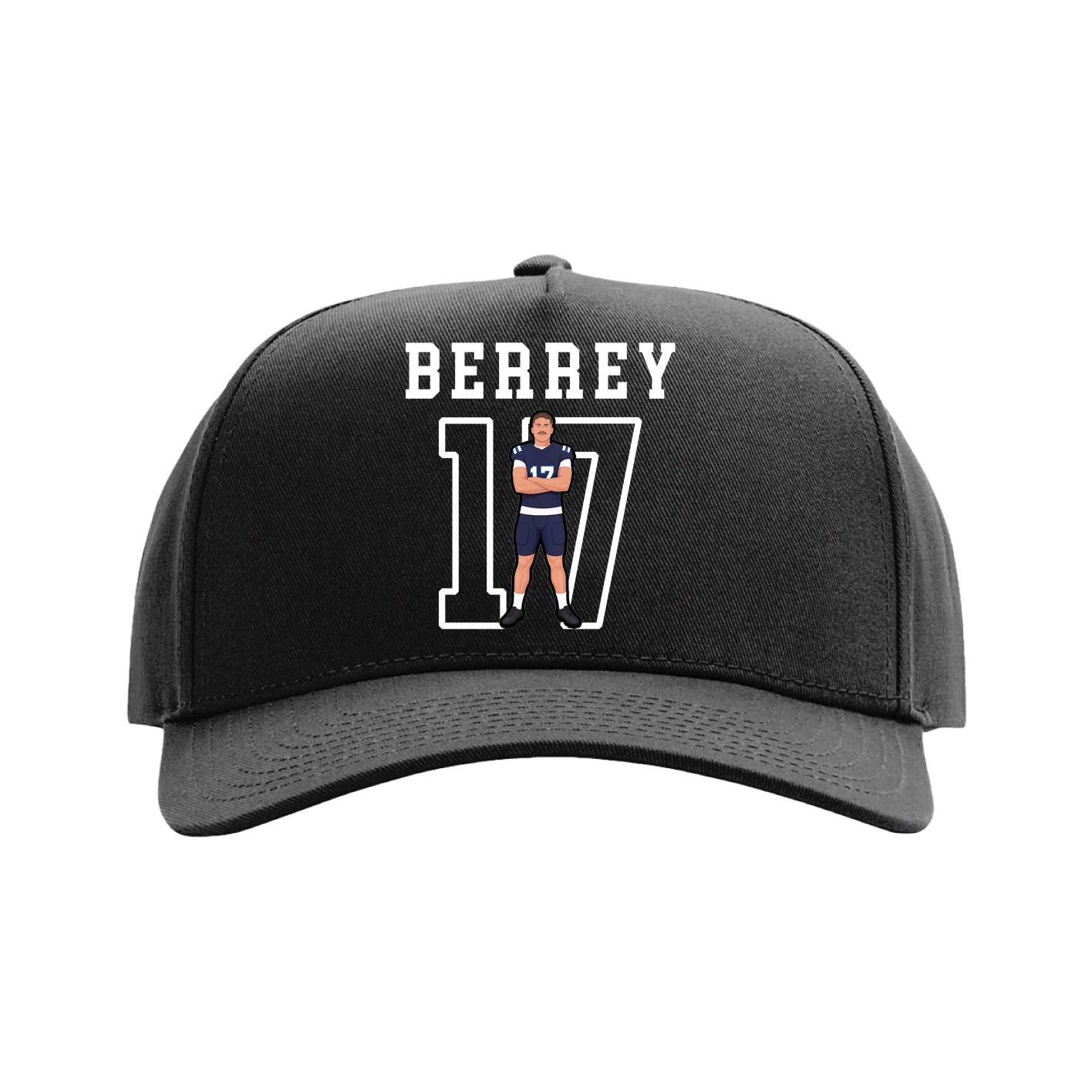 Full Fabric Five-Panel Champ Cap — Shirsey in Black