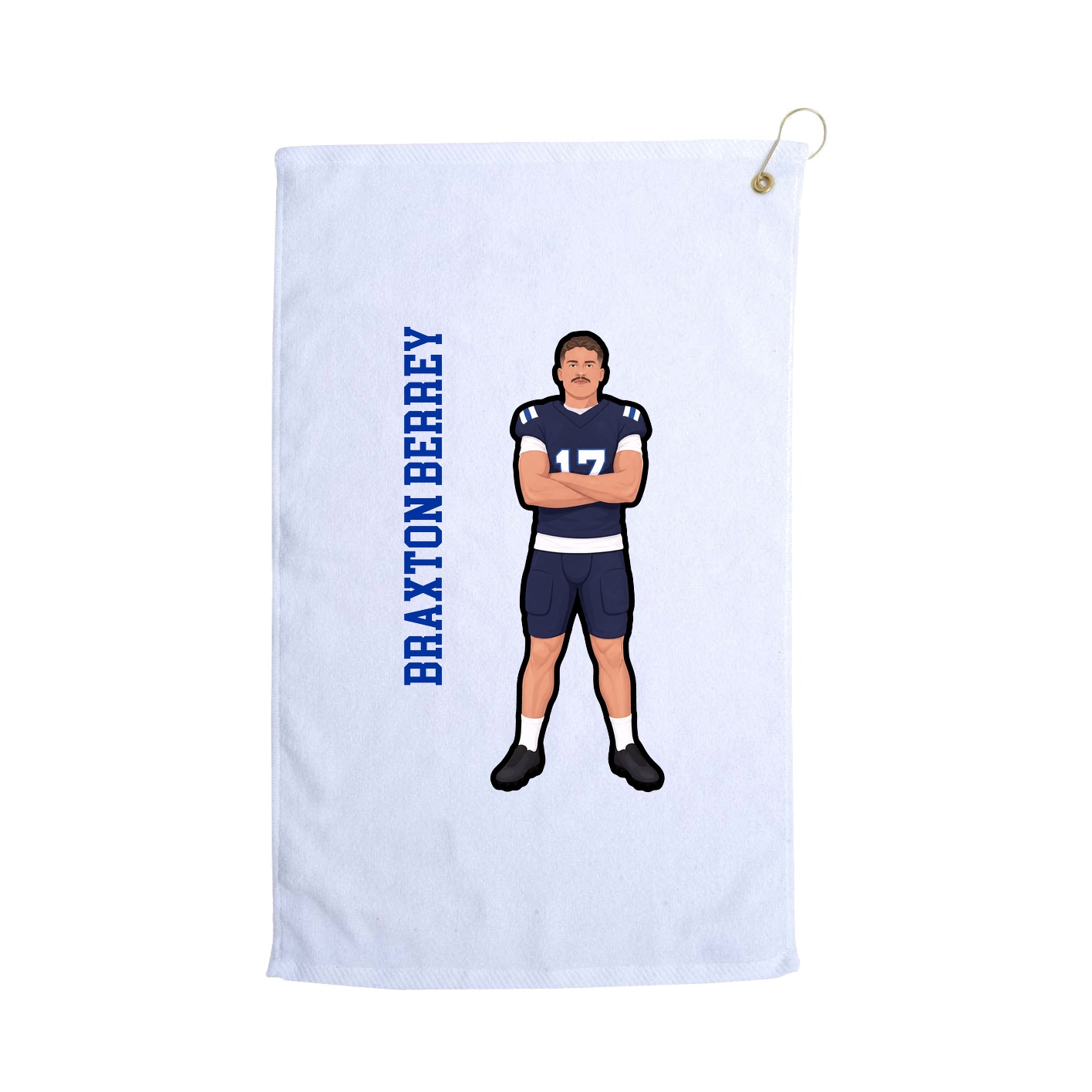 Golf Towel — Name Vertical in White