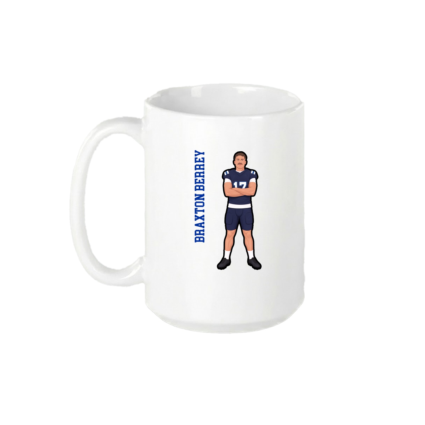 15oz Coffee Mug — Name Vertical in White
