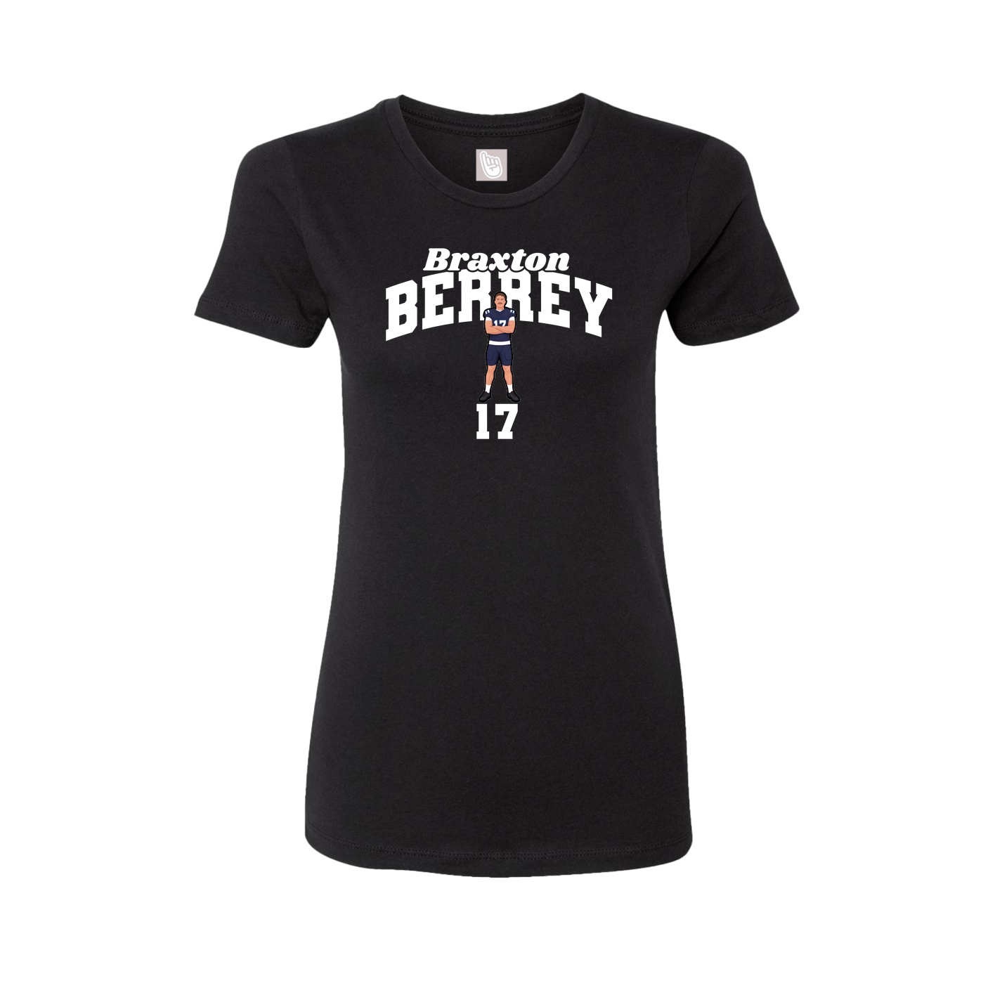 Fitted Women's Tee — Signature Arch in Black