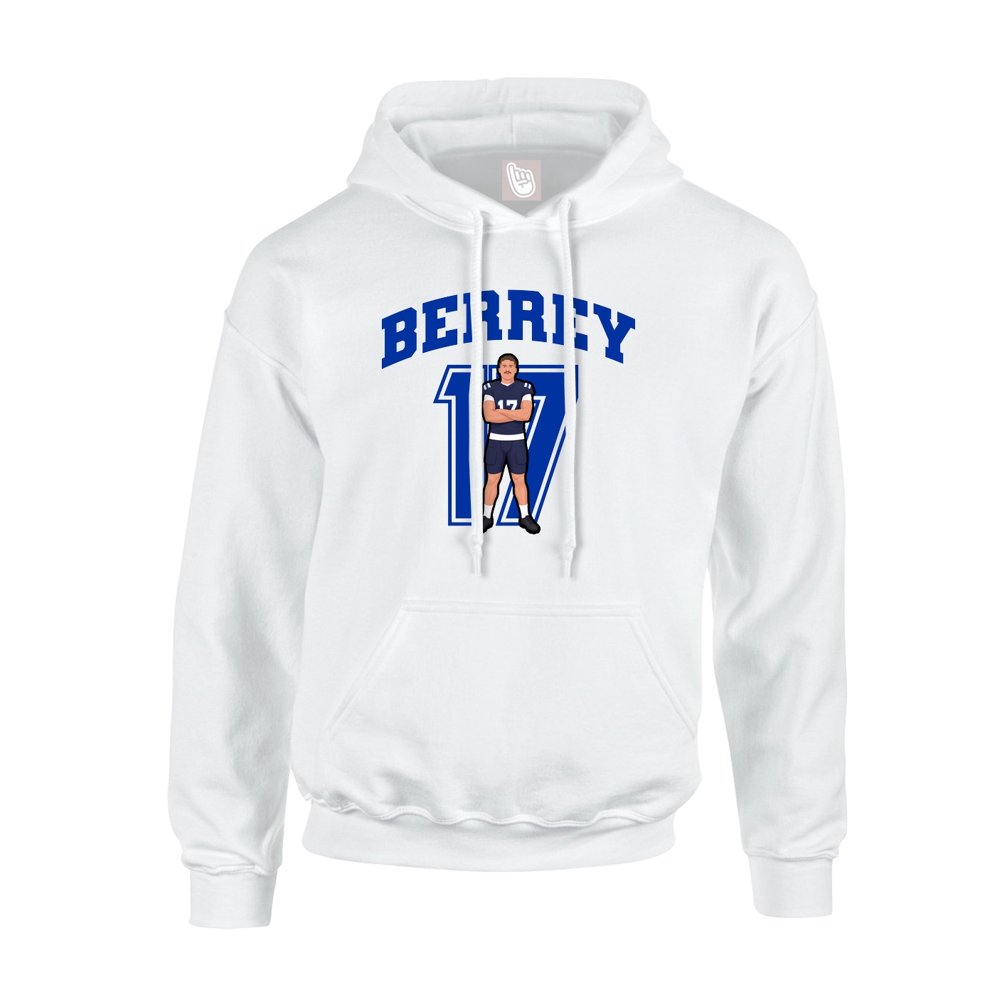Hoodie — Number in White