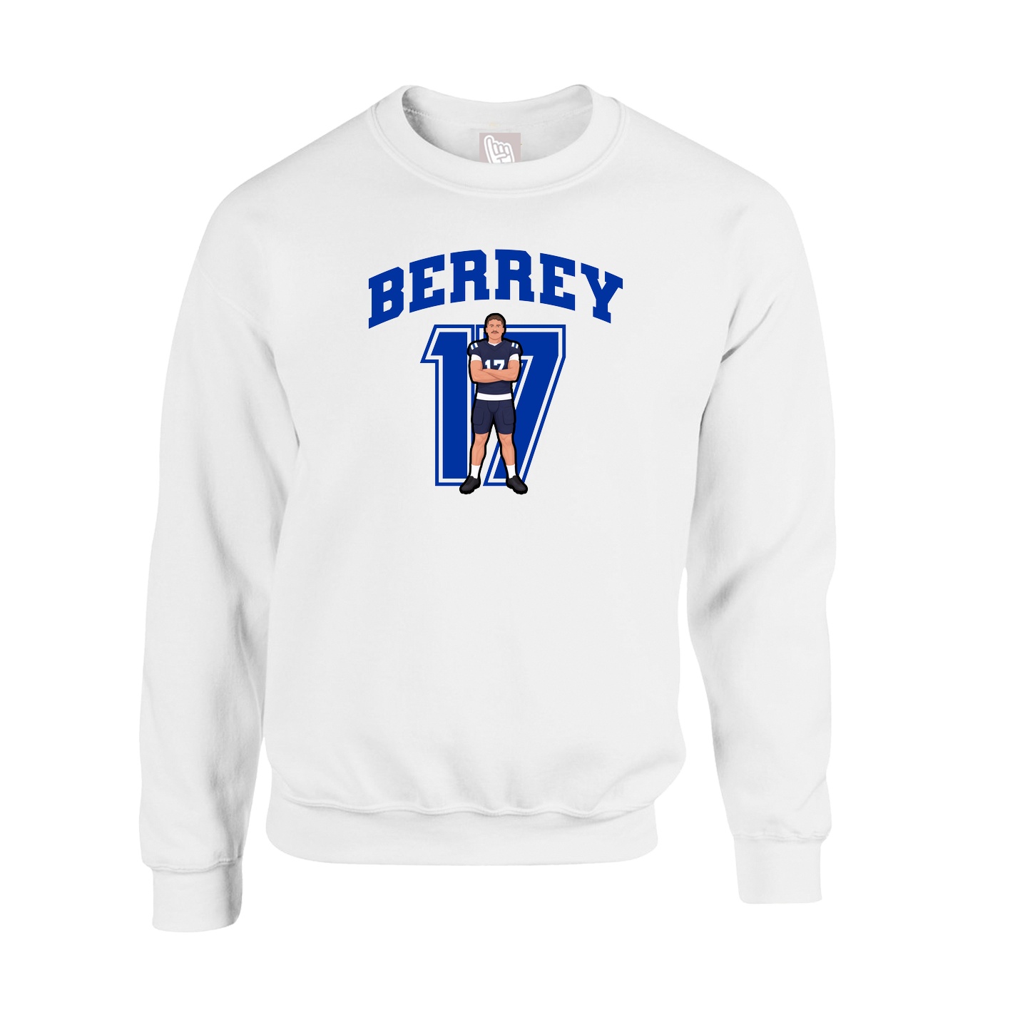 Fleece Crew — Number in White