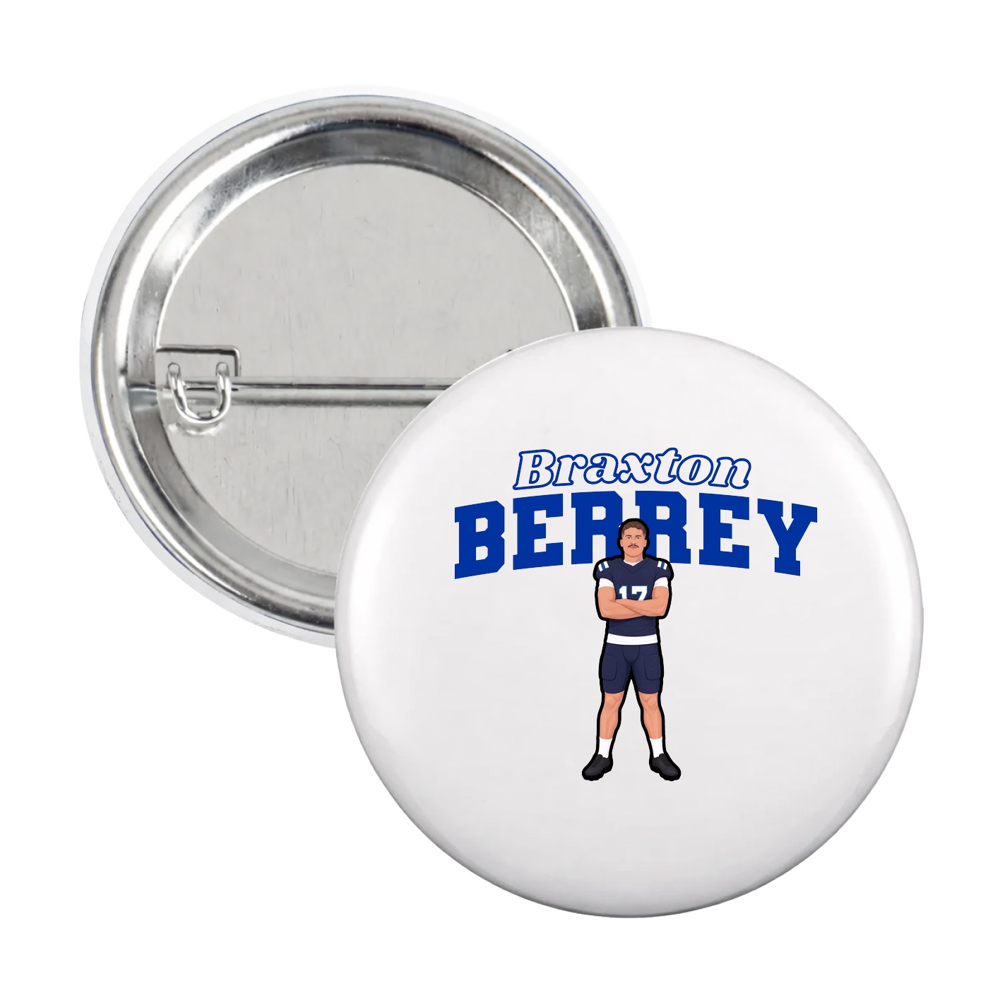 Game Day Button — Name Arch in White
