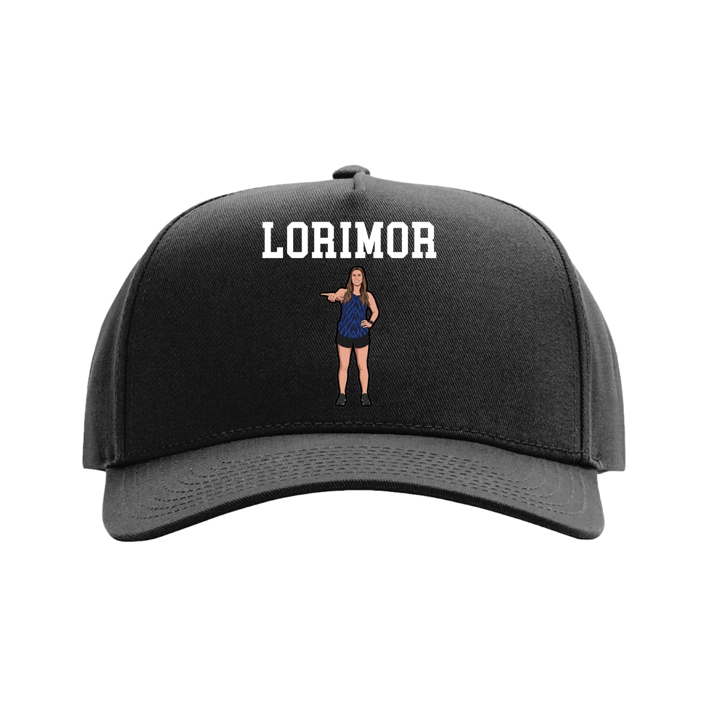 Full Fabric Five-Panel Champ Cap — Shirsey in Black