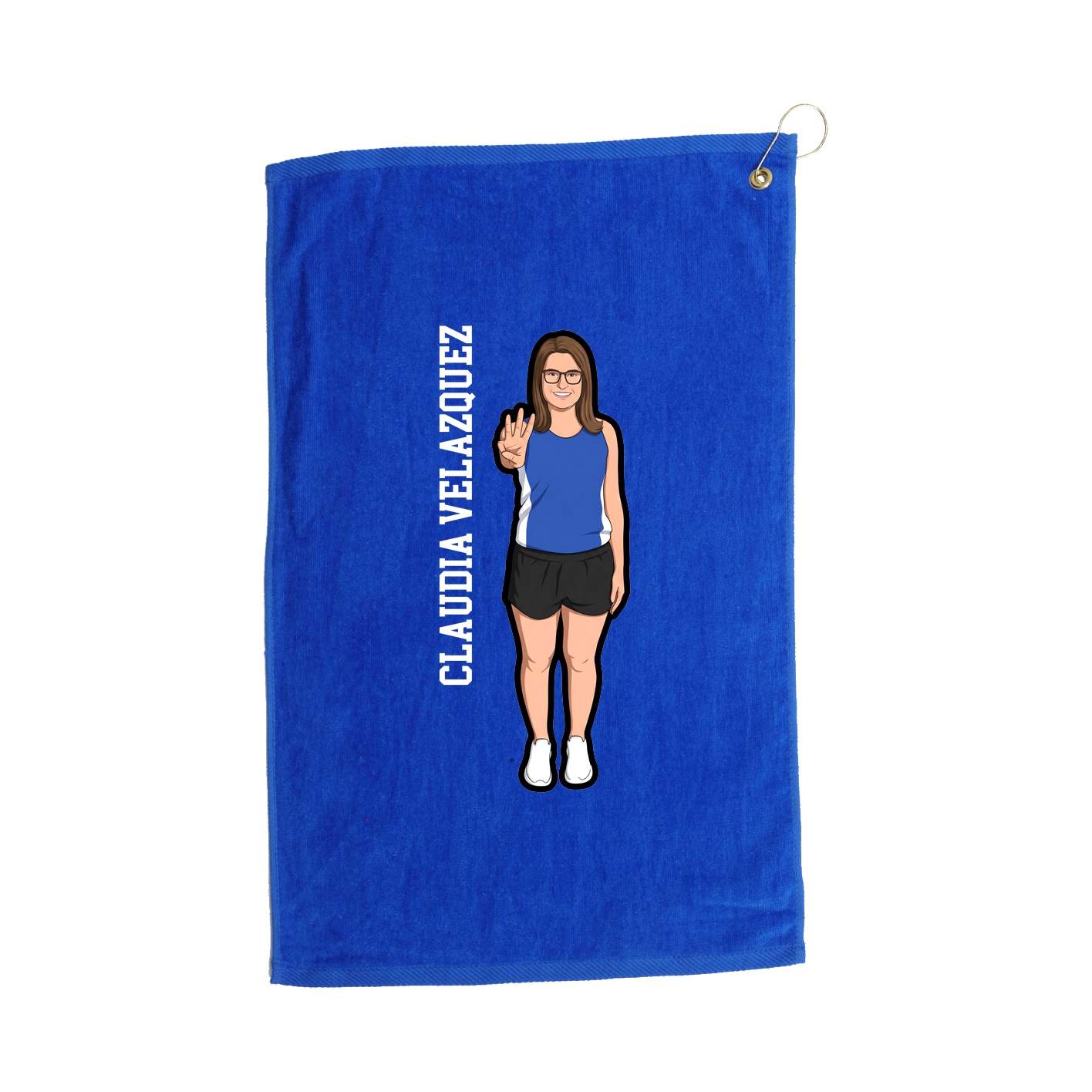 Golf Towel — Name Vertical in Royal