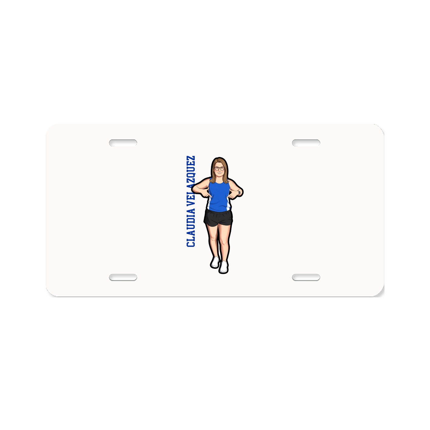 License Plate — Name Vertical in Classic