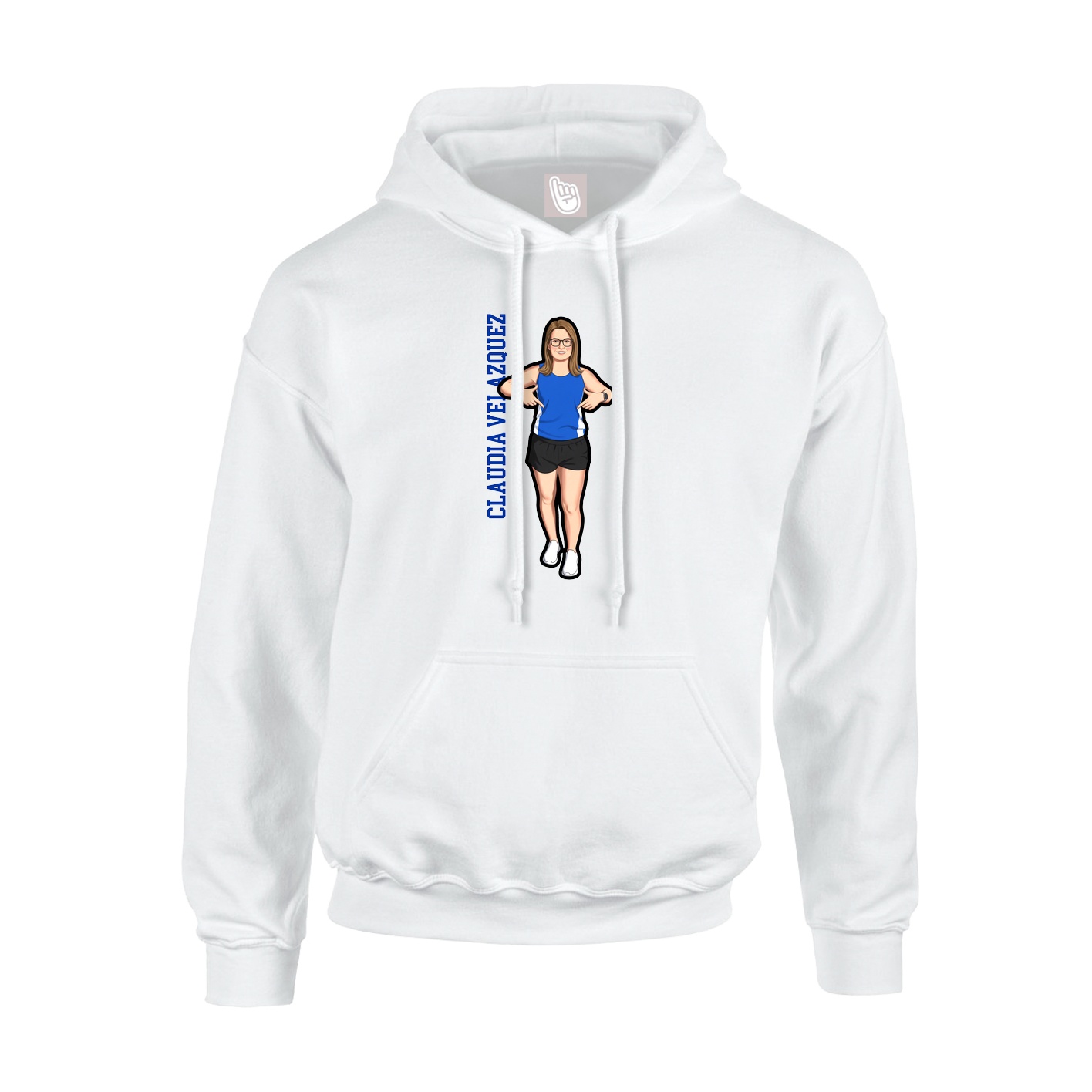 Hoodie — Name Vertical in White