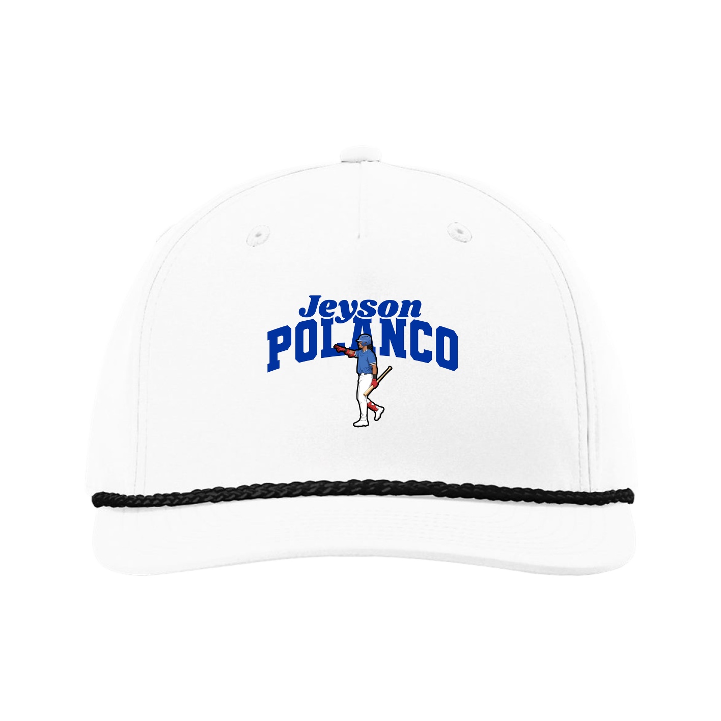 Five-Panel Classic Rope Cap — Signature Arch in White