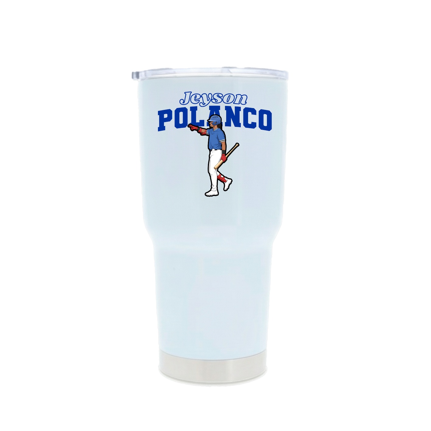 30oz Stainless Steel Tumbler — Name Arch in White