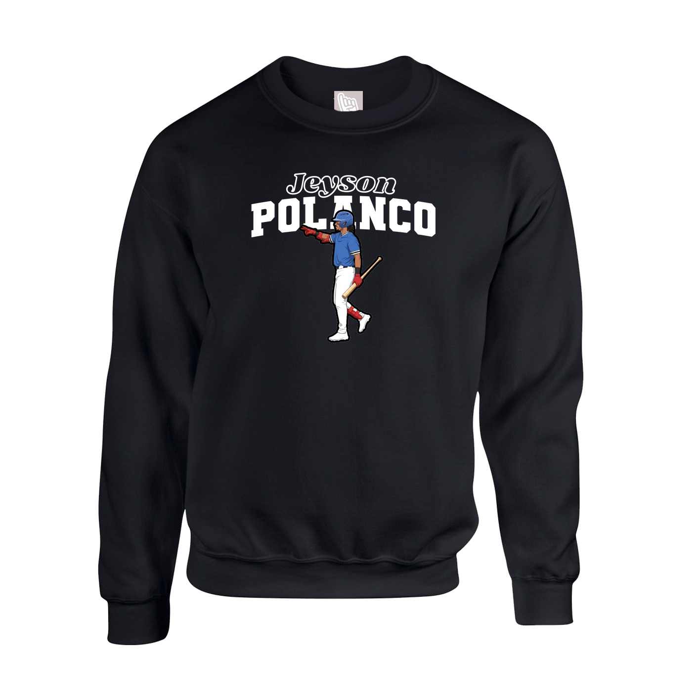 Fleece Crew — Name Arch in Black