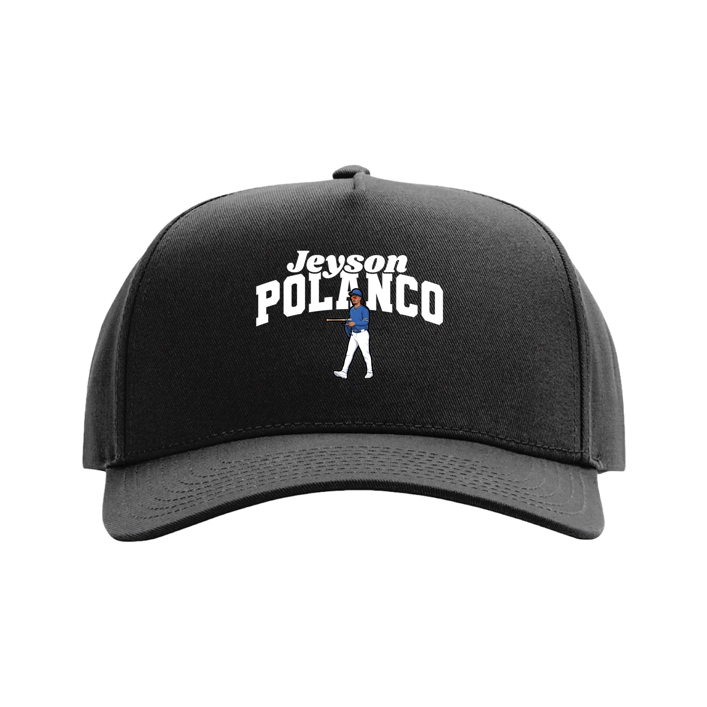 Full Fabric Five-Panel Champ Cap — Signature Arch in Black