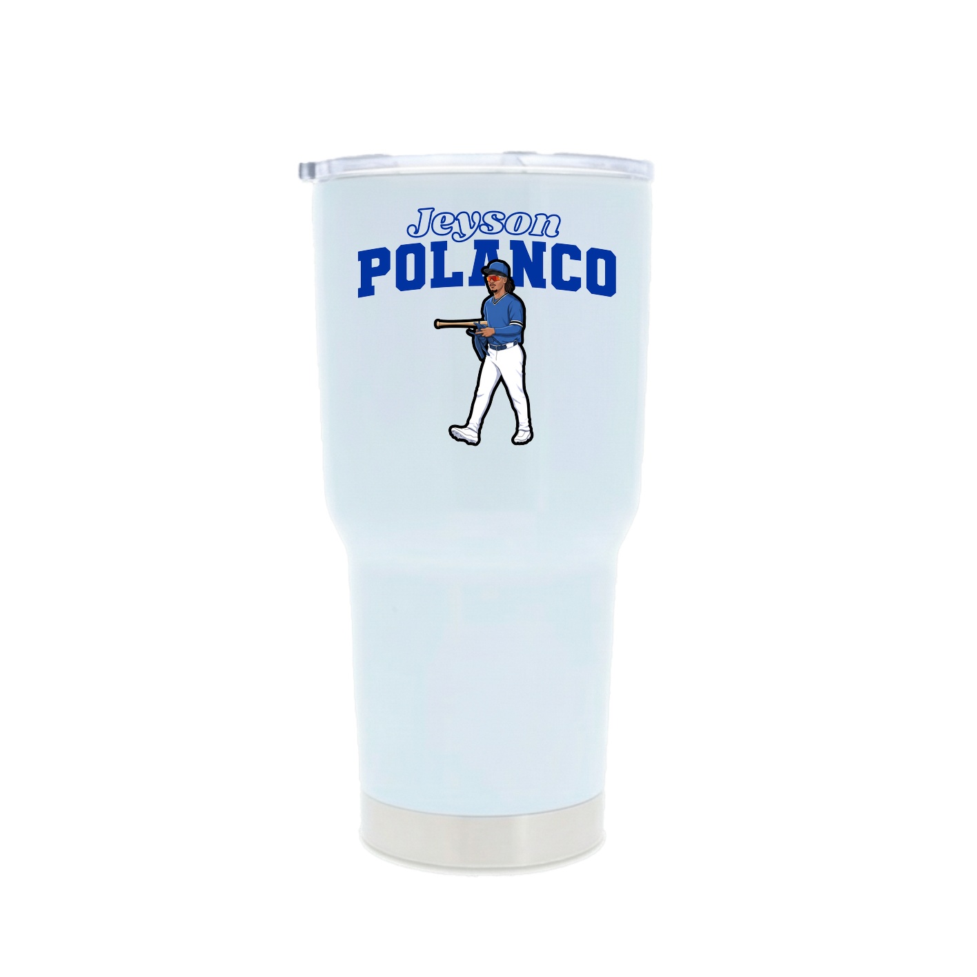 30oz Stainless Steel Tumbler — Name Arch in White