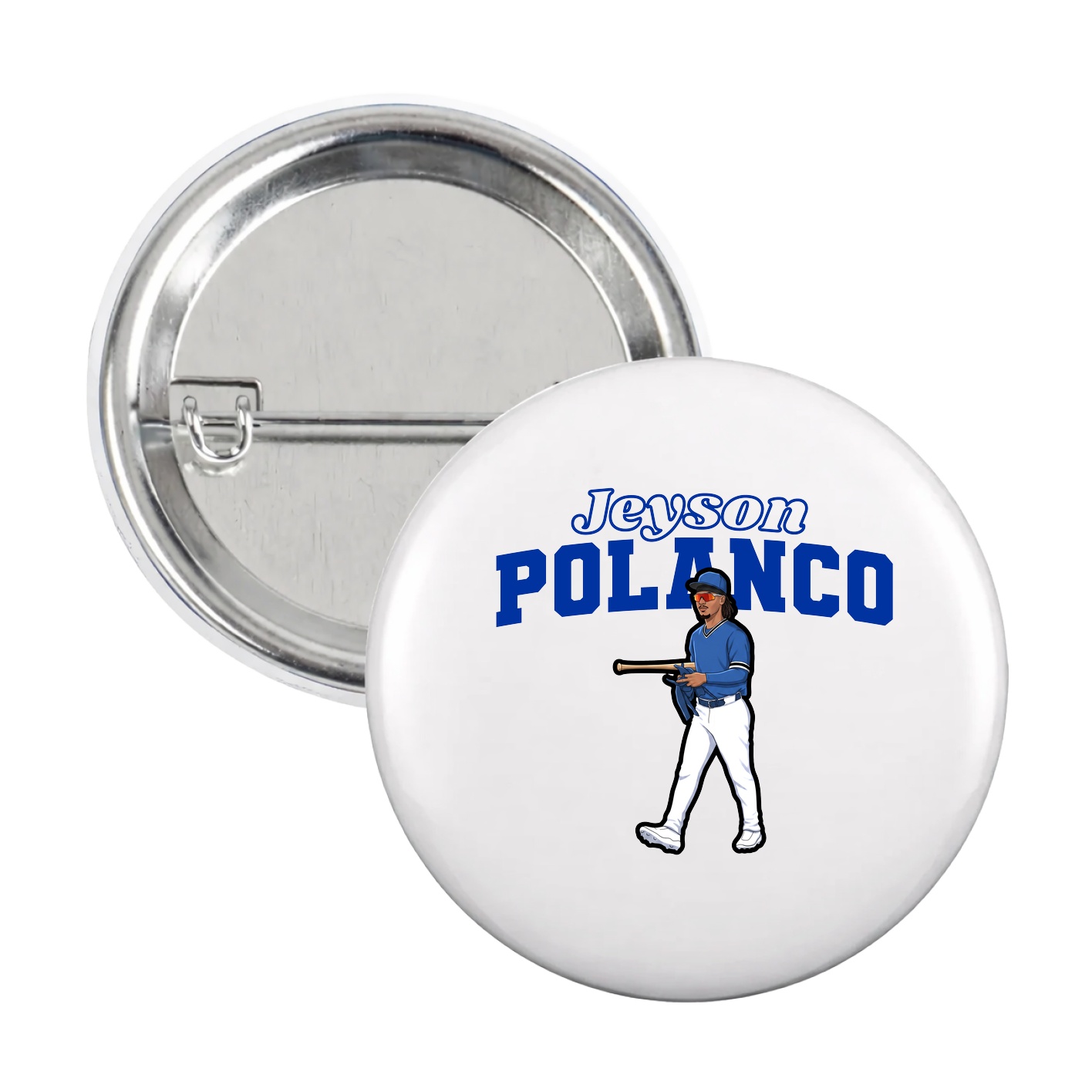 Game Day Button — Name Arch in White