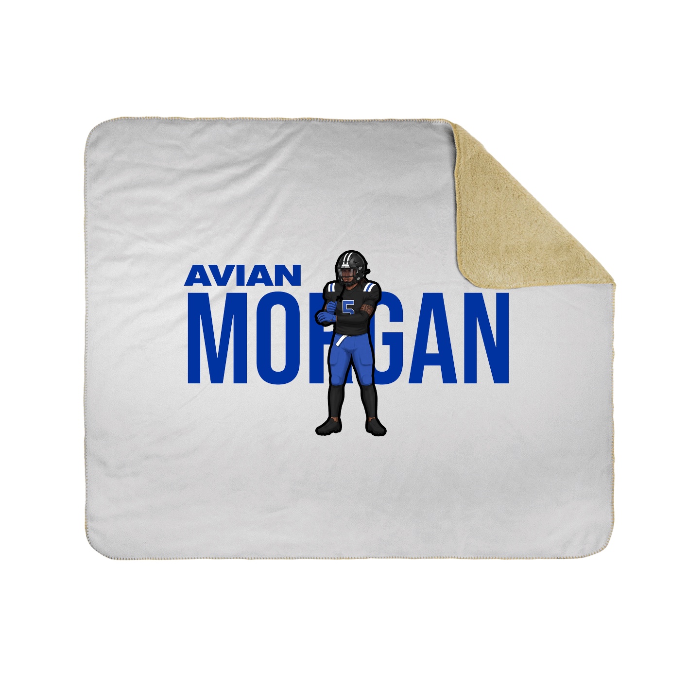 Throw Blanket — Player Name in White