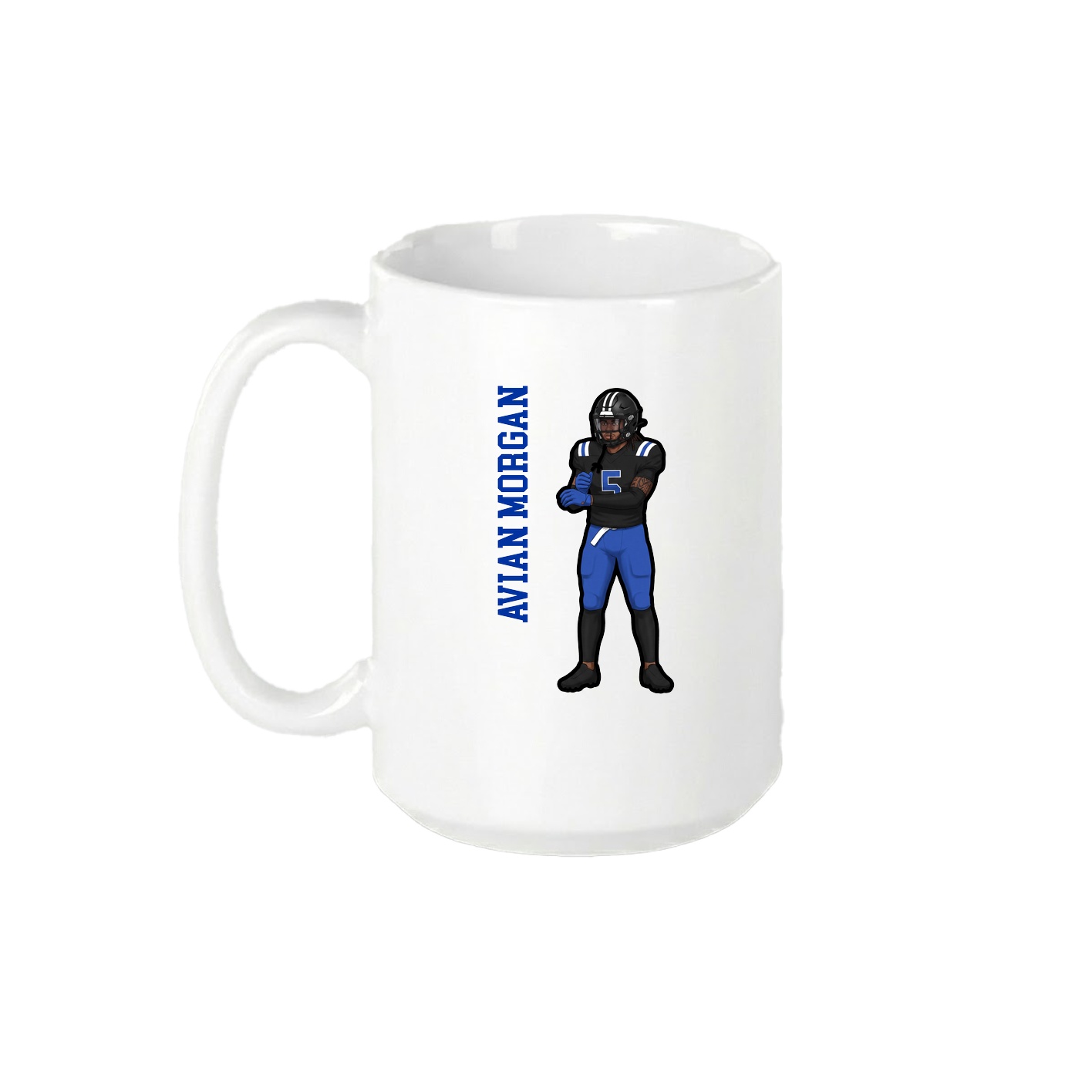 15oz Coffee Mug — Name Vertical in White