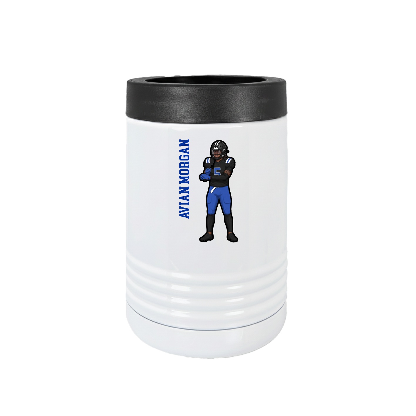 Beverage Holder — Name Vertical in White