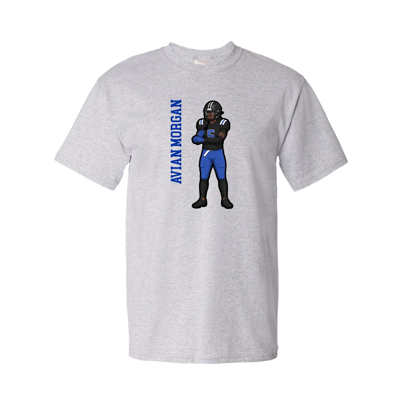Tee — Name Vertical in Grey