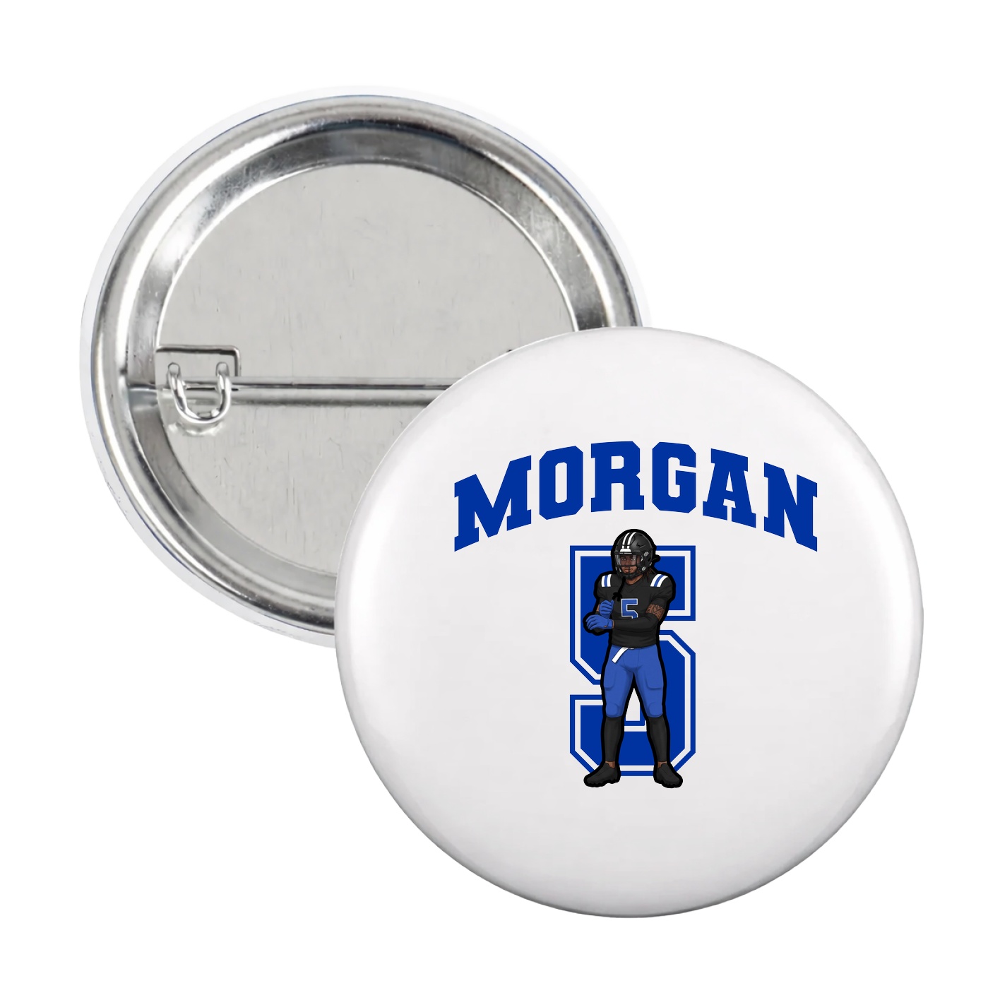 Game Day Button — Number in White
