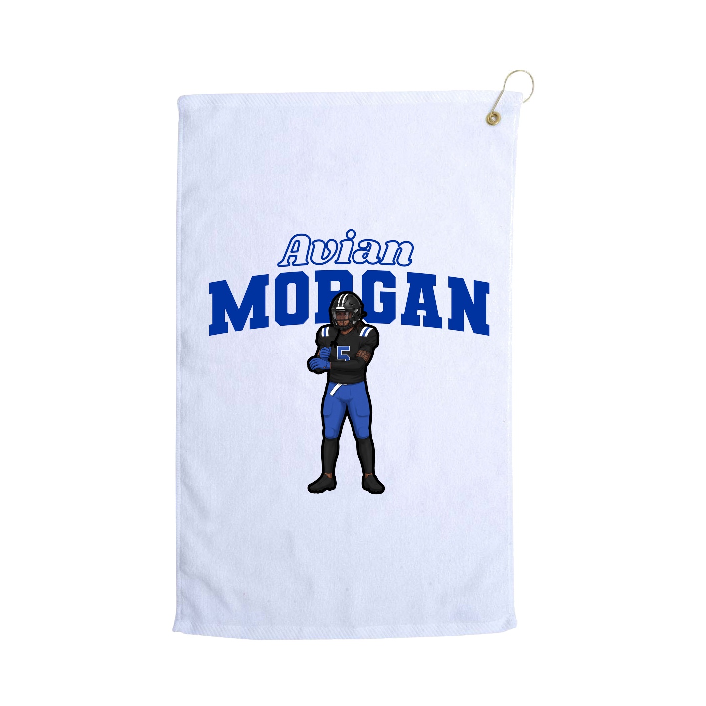 Golf Towel — Name Arch in White