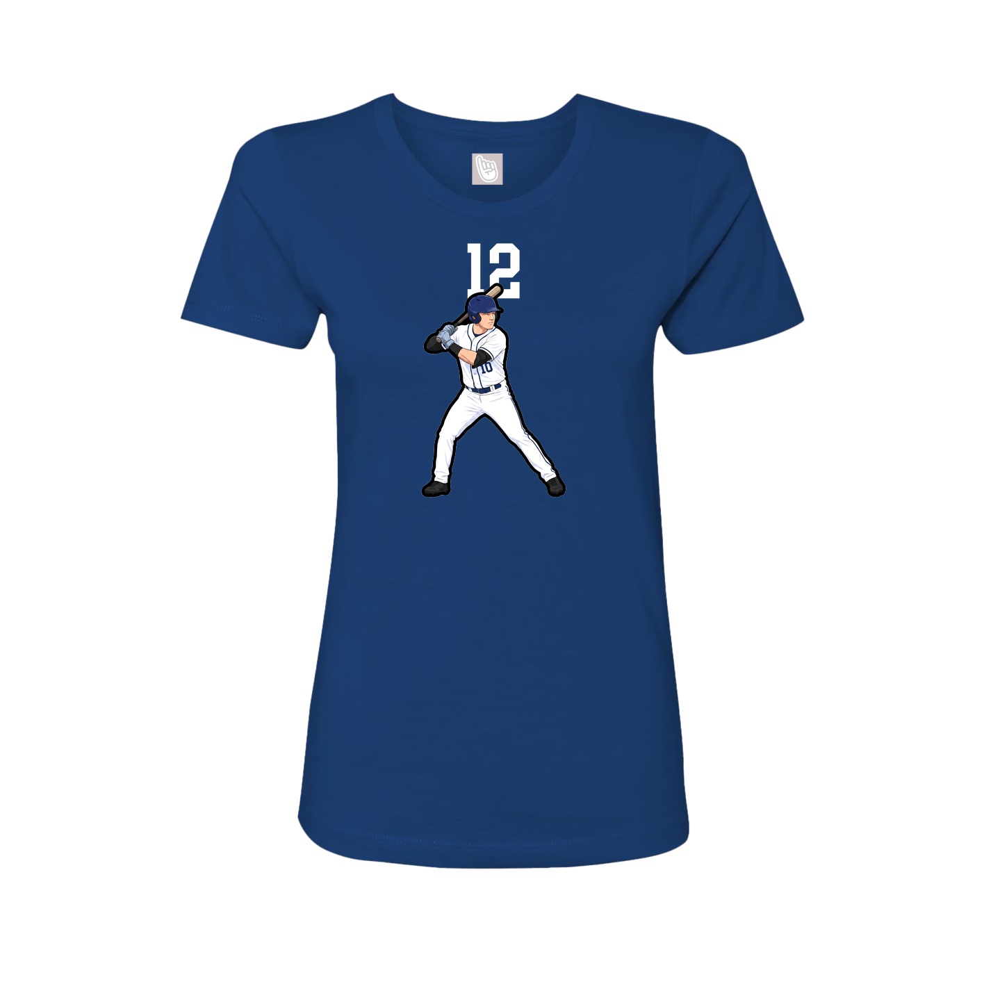 Fitted Women's Tee — Number Top in Royal