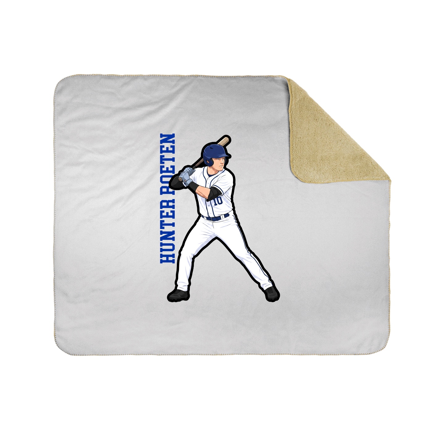 Throw Blanket — Name Vertical in White