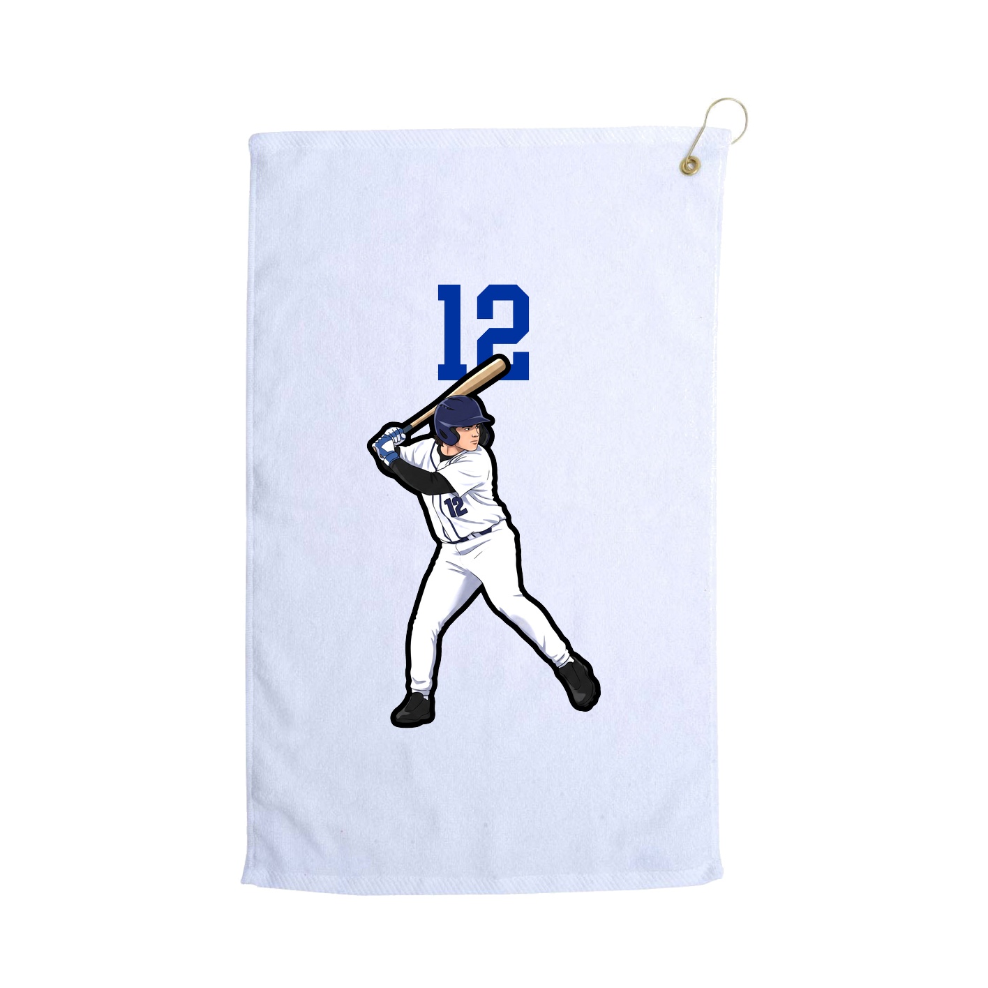 Golf Towel — Number Top in White