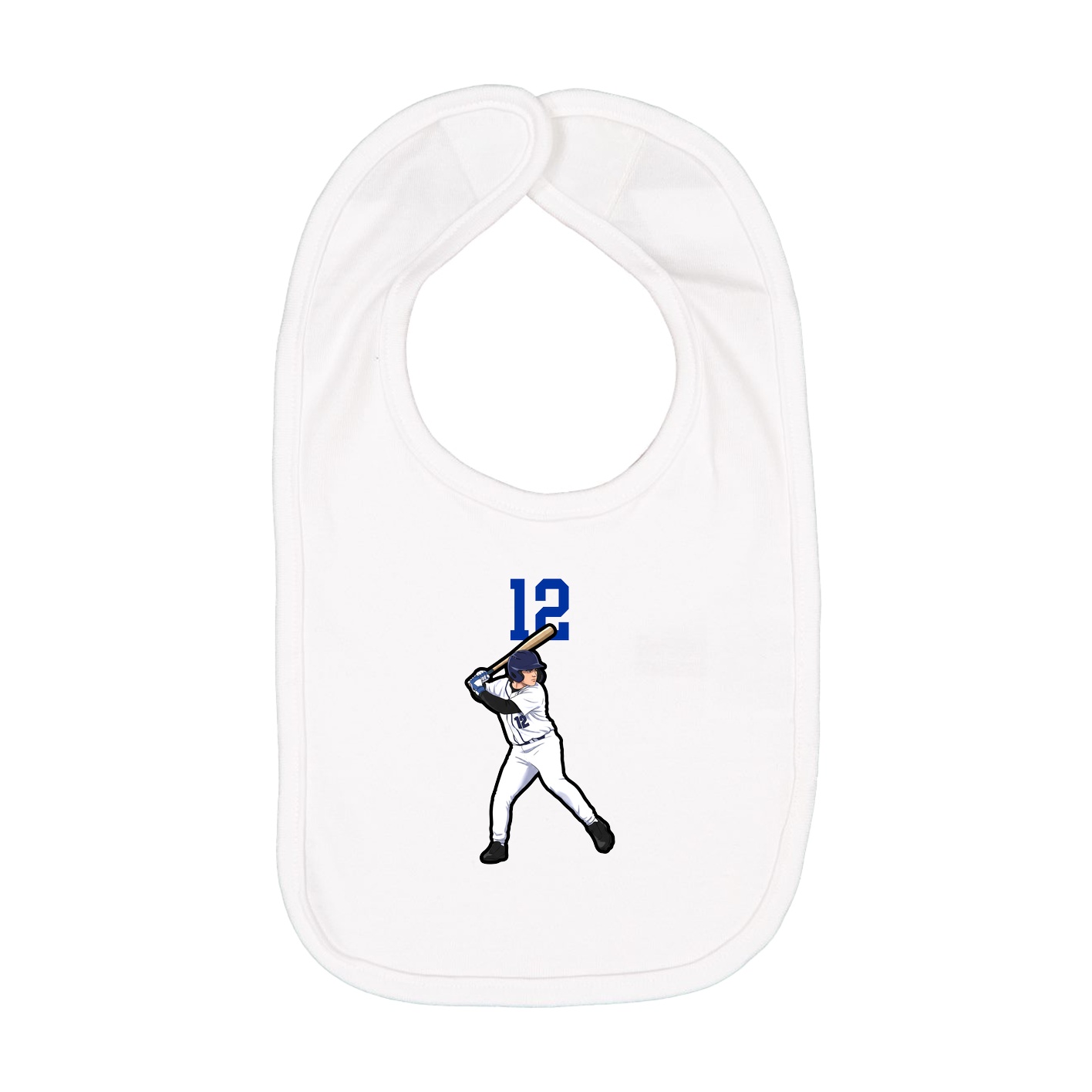 Infant Bib — Number Top in White