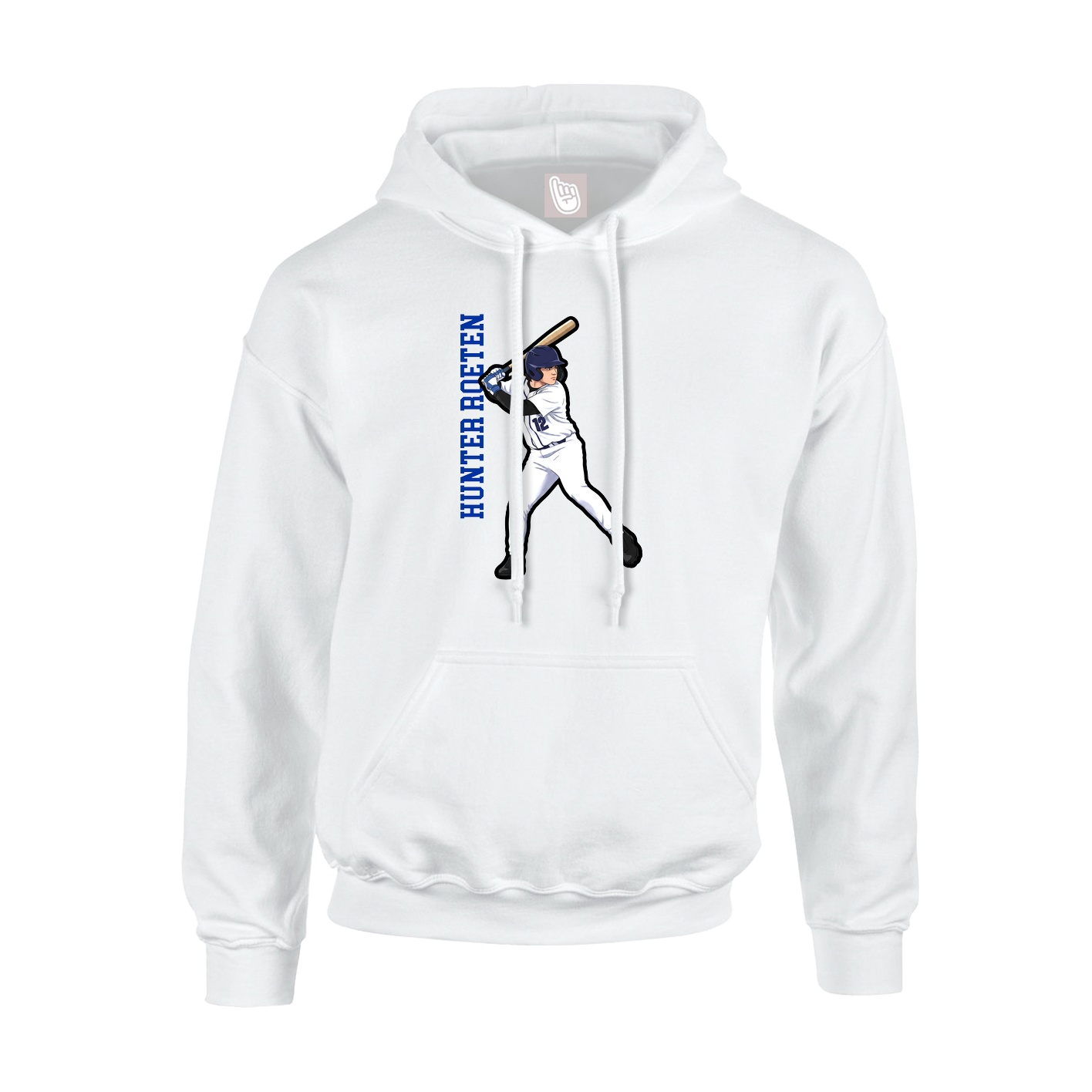 Hoodie — Name Vertical in White