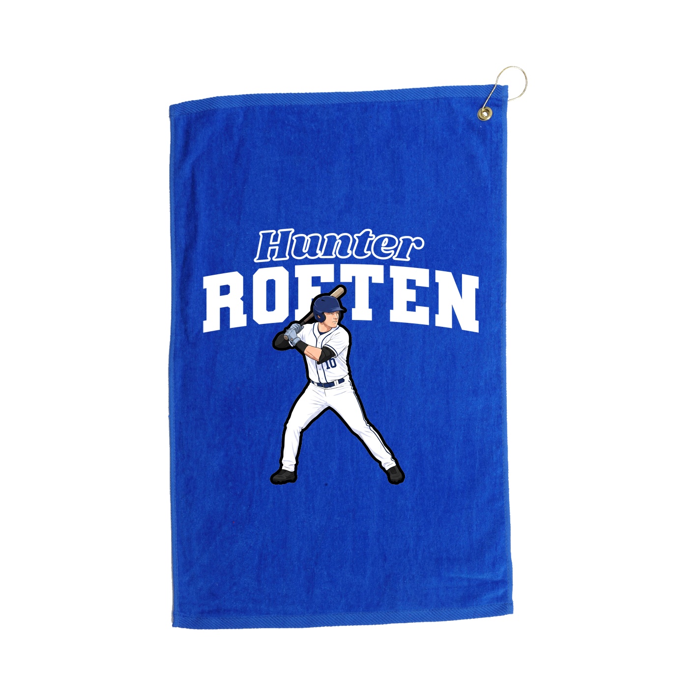 Golf Towel — Name Arch in Royal