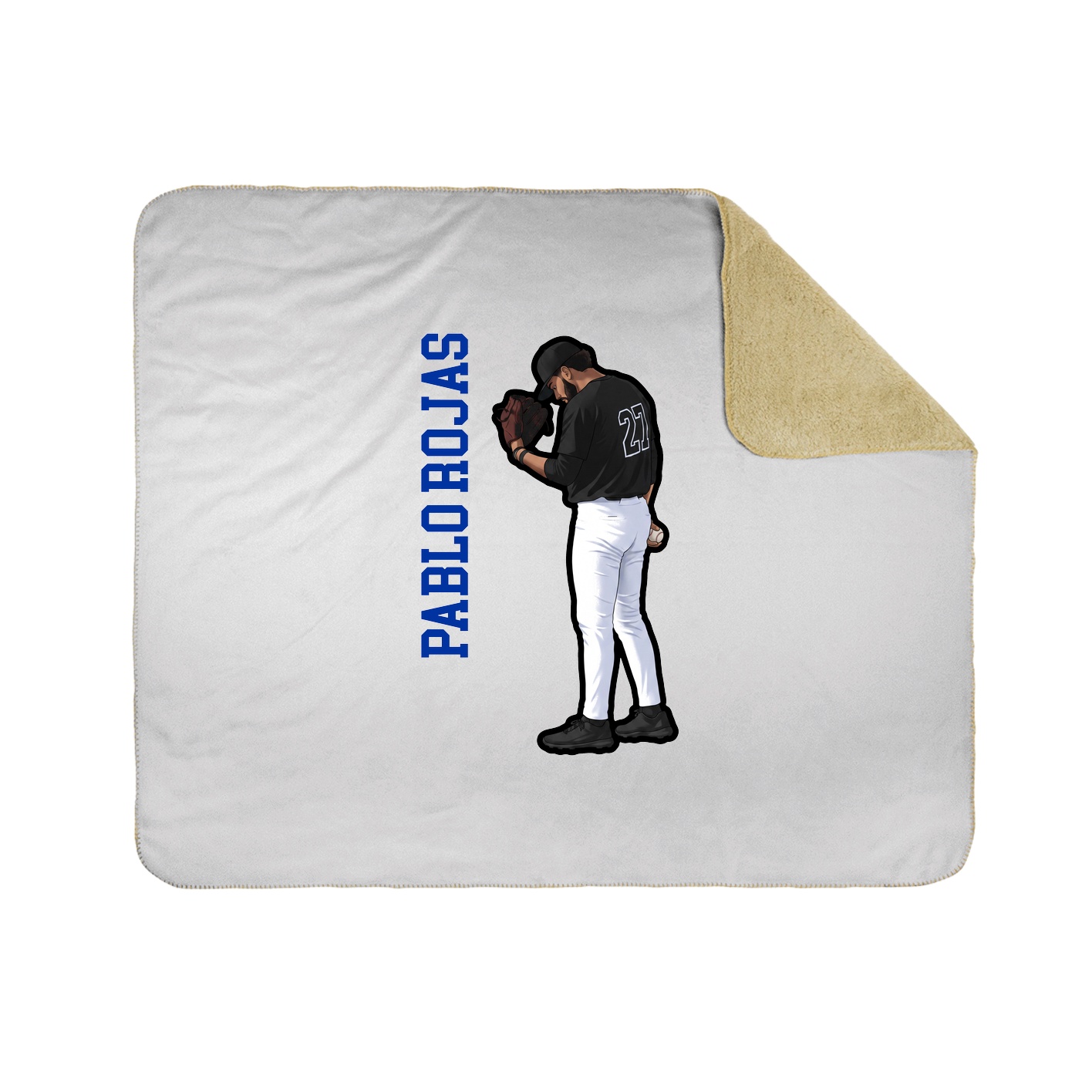Throw Blanket — Name Vertical in White