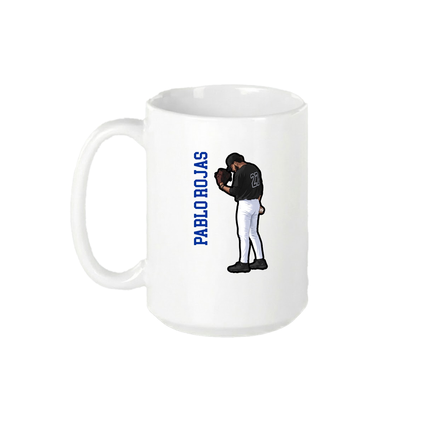 15oz Coffee Mug — Name Vertical in White