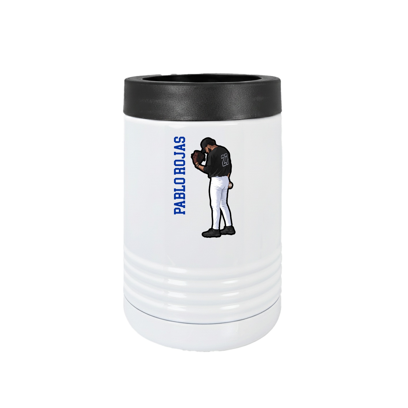 Beverage Holder — Name Vertical in White