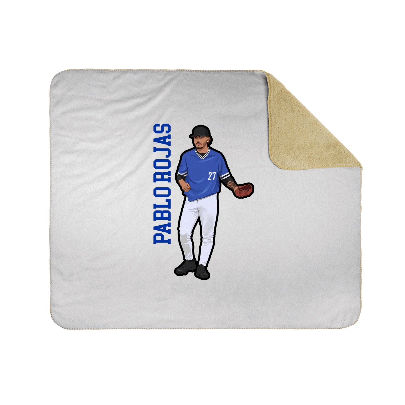 Throw Blanket — Name Vertical in White