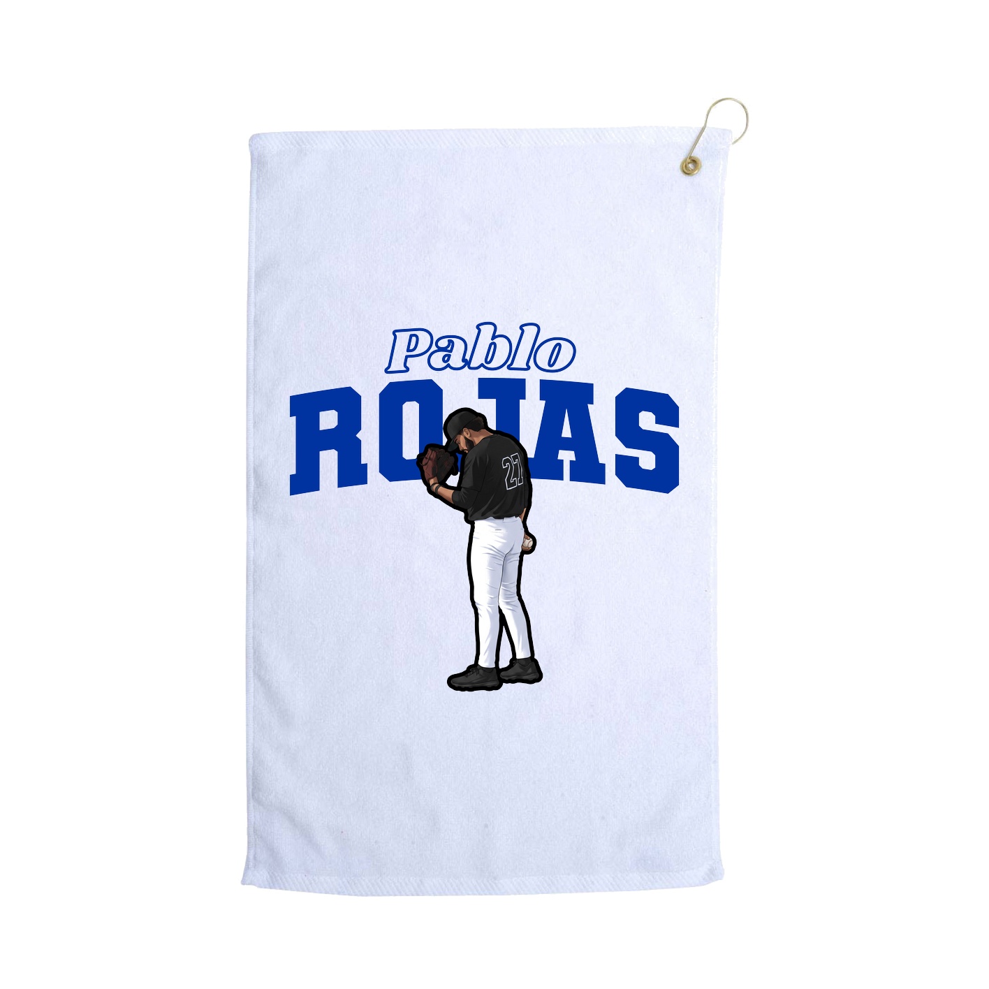 Golf Towel — Name Arch in White