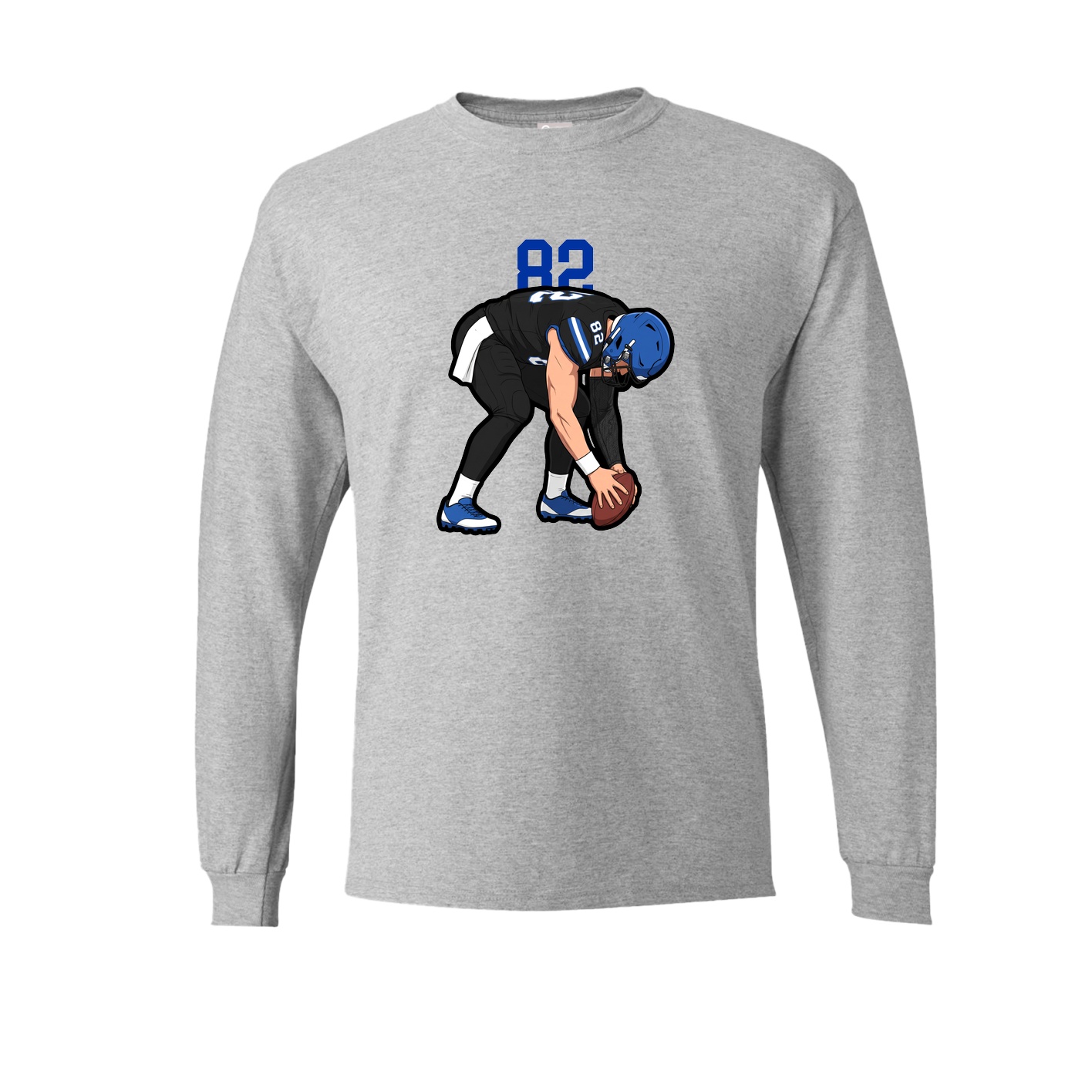 Long Sleeve Tee — Number Top in Grey