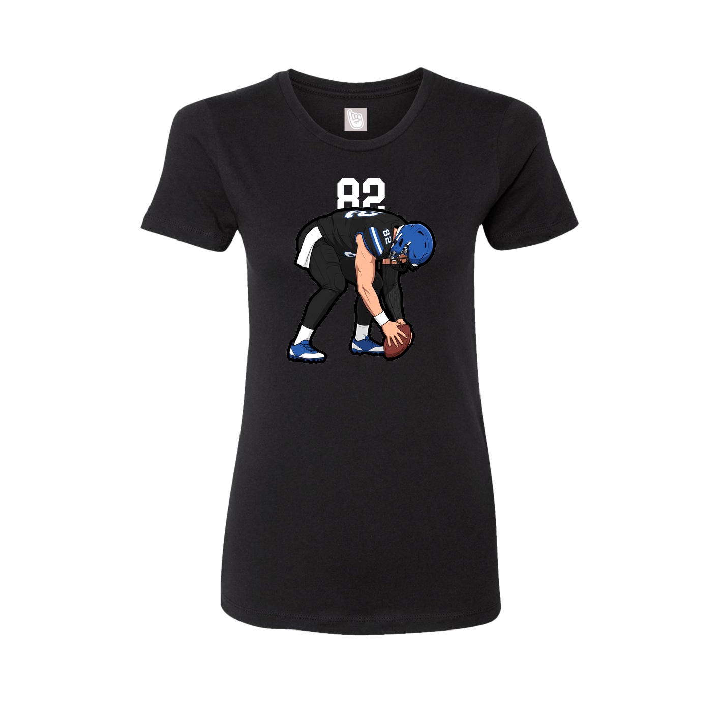 Fitted Women's Tee — Number Top in Black