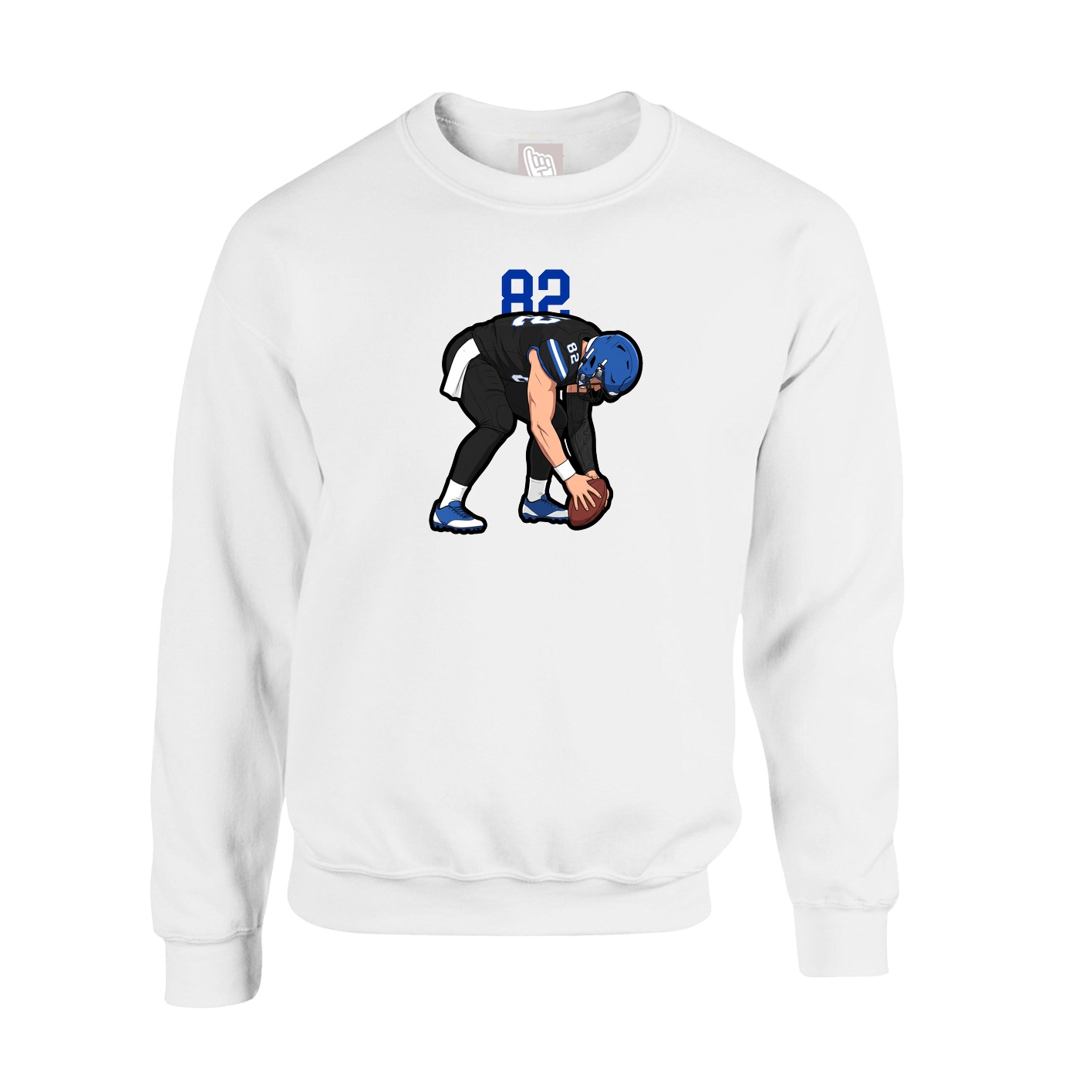 Fleece Crew — Number Top in White