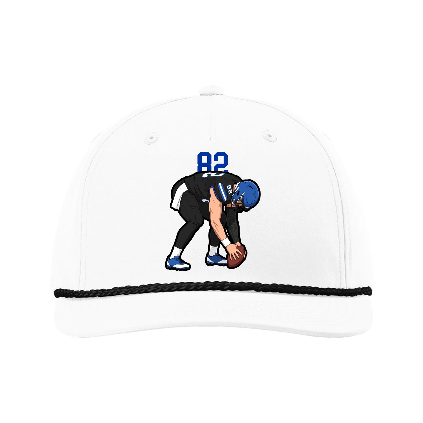 Five-Panel Classic Rope Cap — Number Top in White