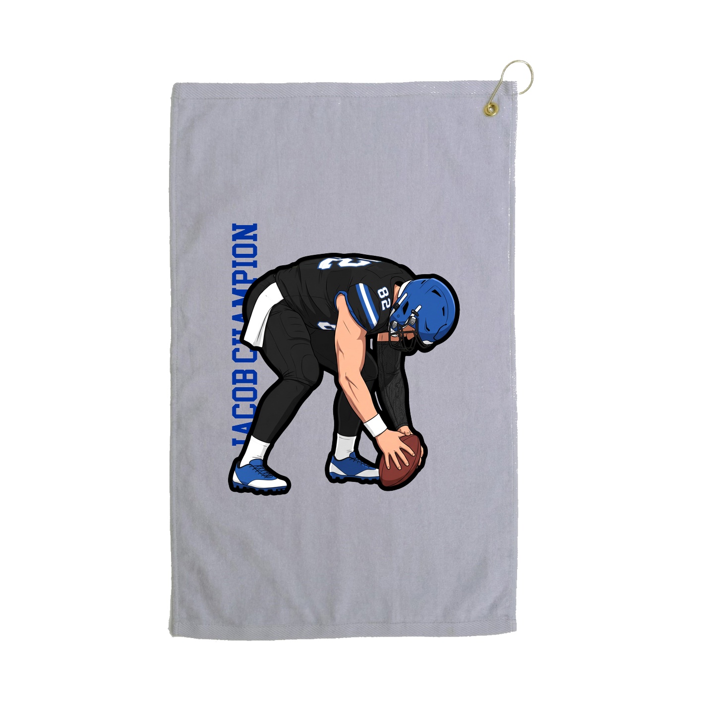 Golf Towel — Name Vertical in Grey