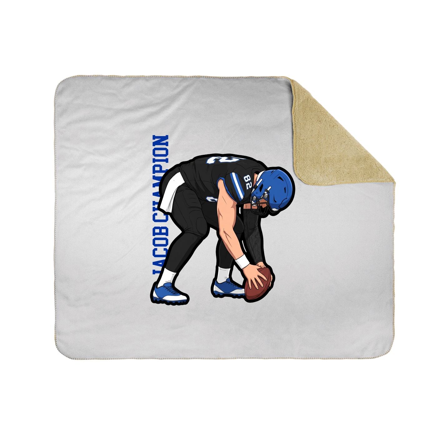 Throw Blanket — Name Vertical in White