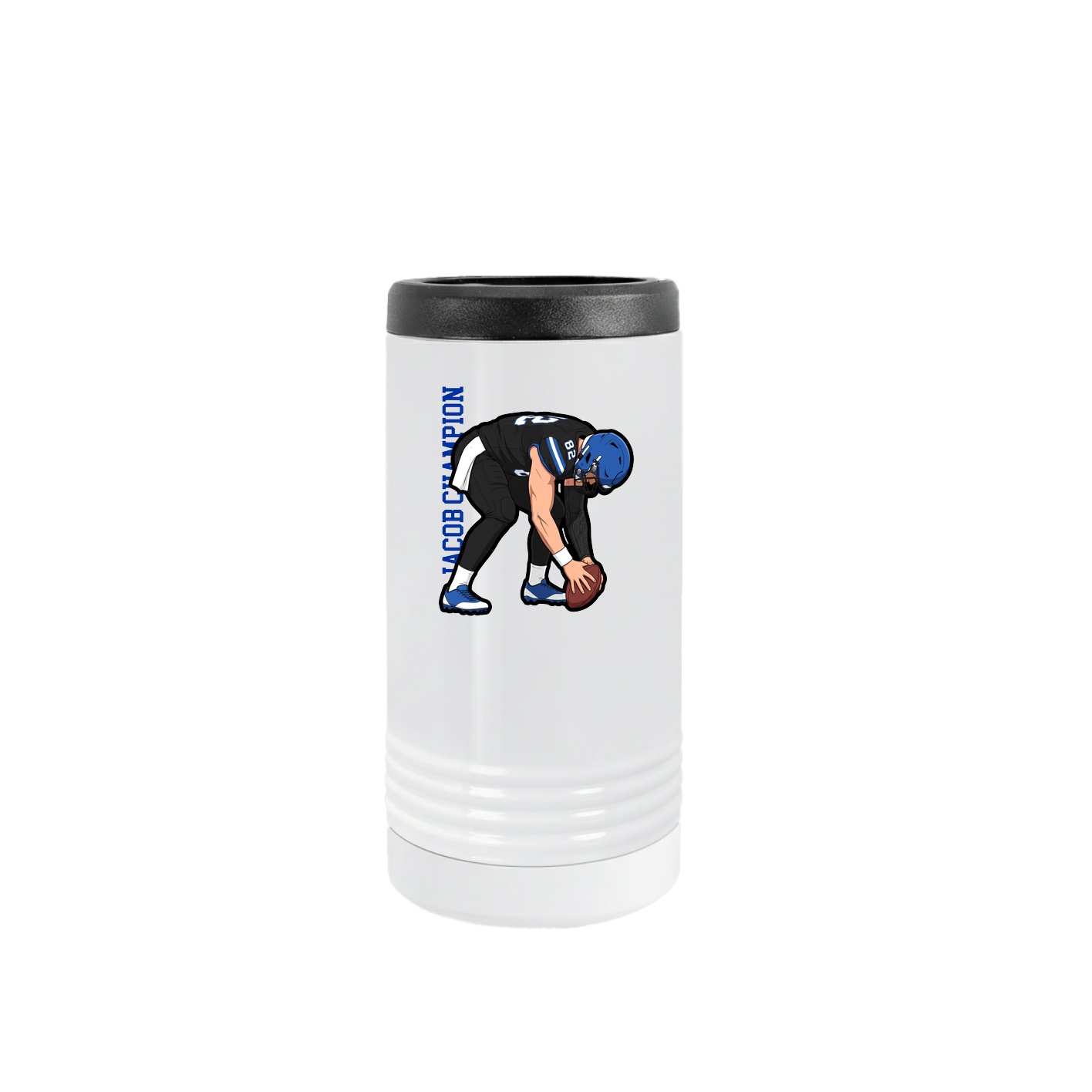 Slim Beverage Holder — Name Vertical in White