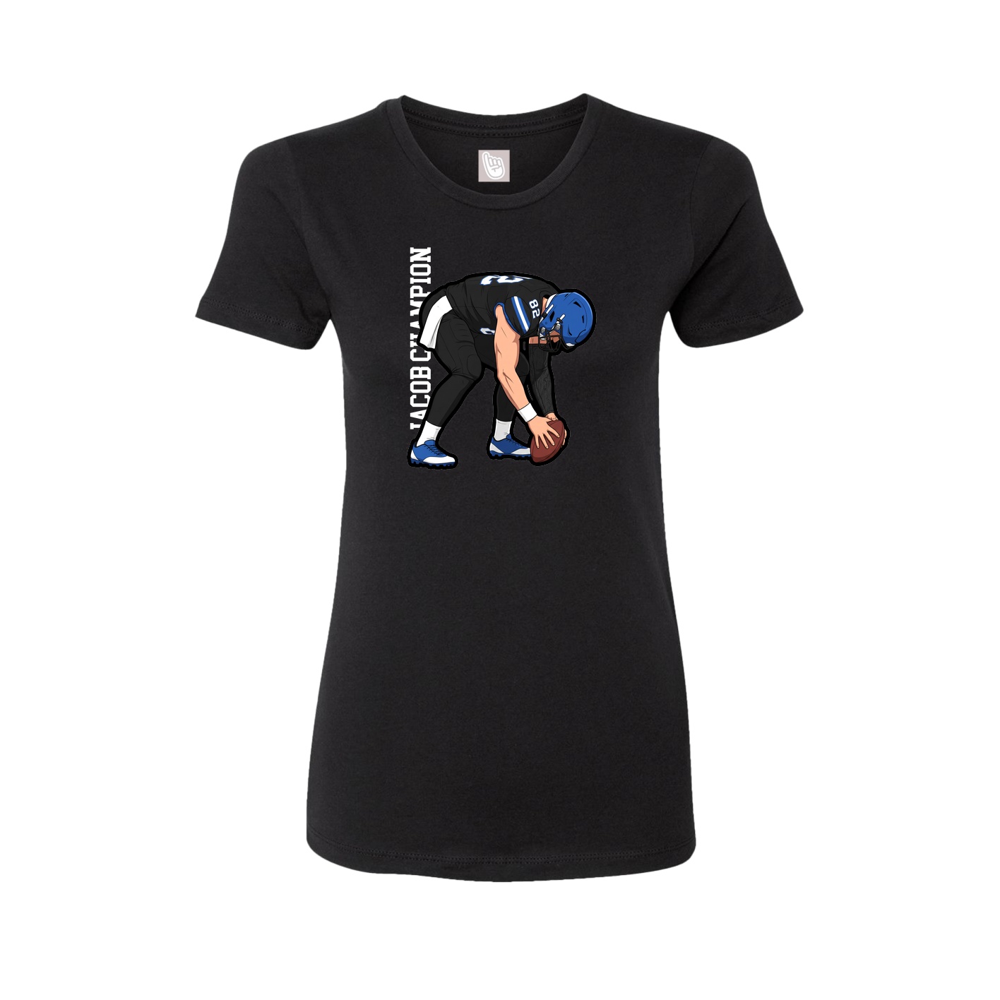 Womens Tee — Name Vertical in Black