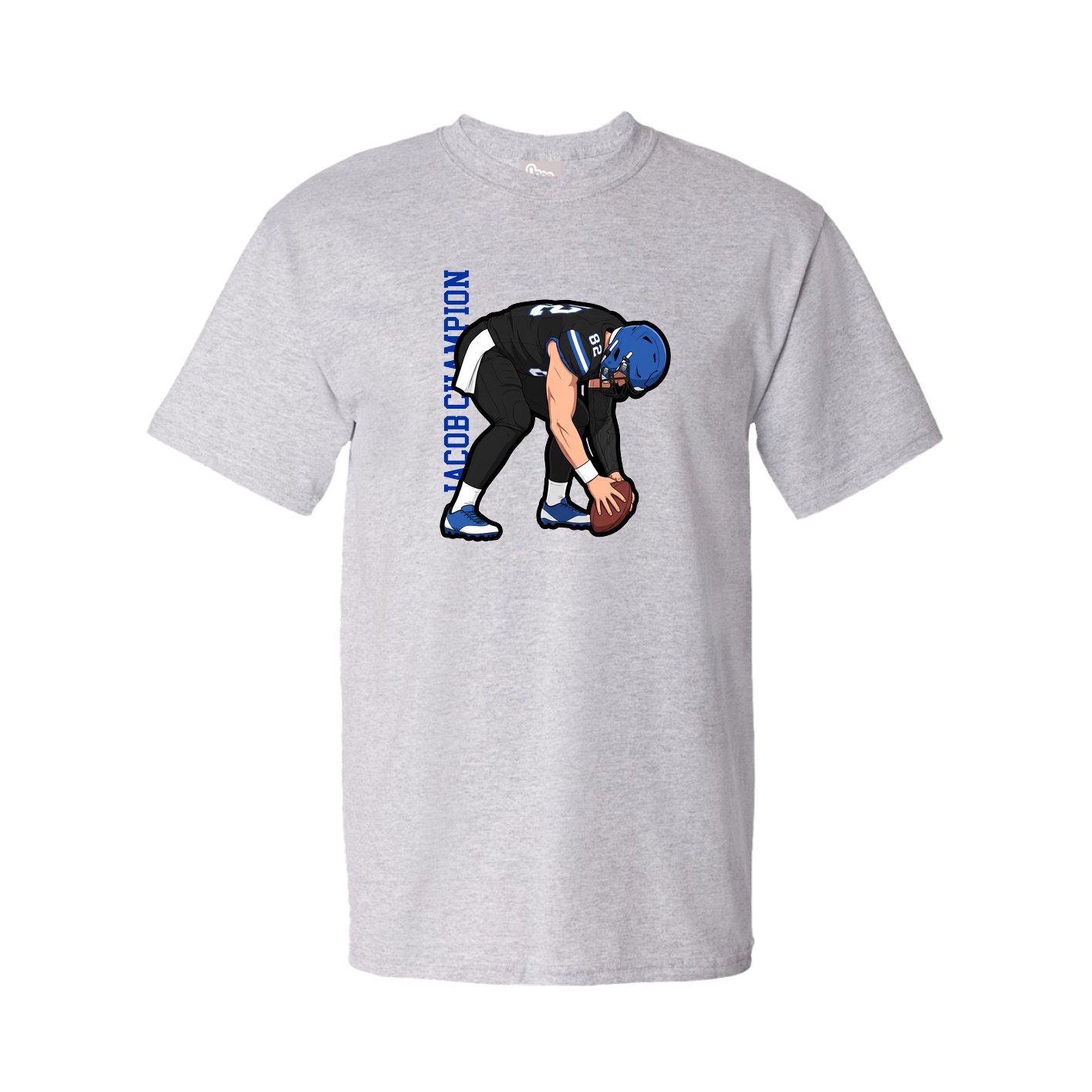 Youth Tee — Name Vertical in Grey