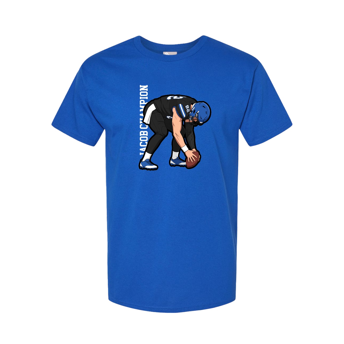 Youth Tee — Name Vertical in Royal