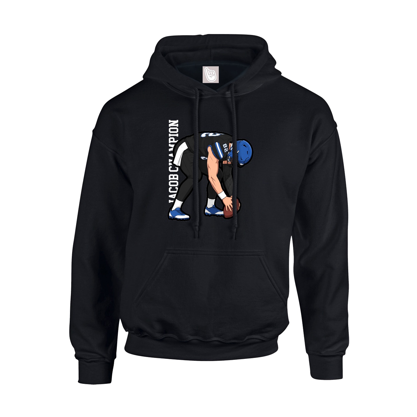 Hoodie — Name Vertical in Black