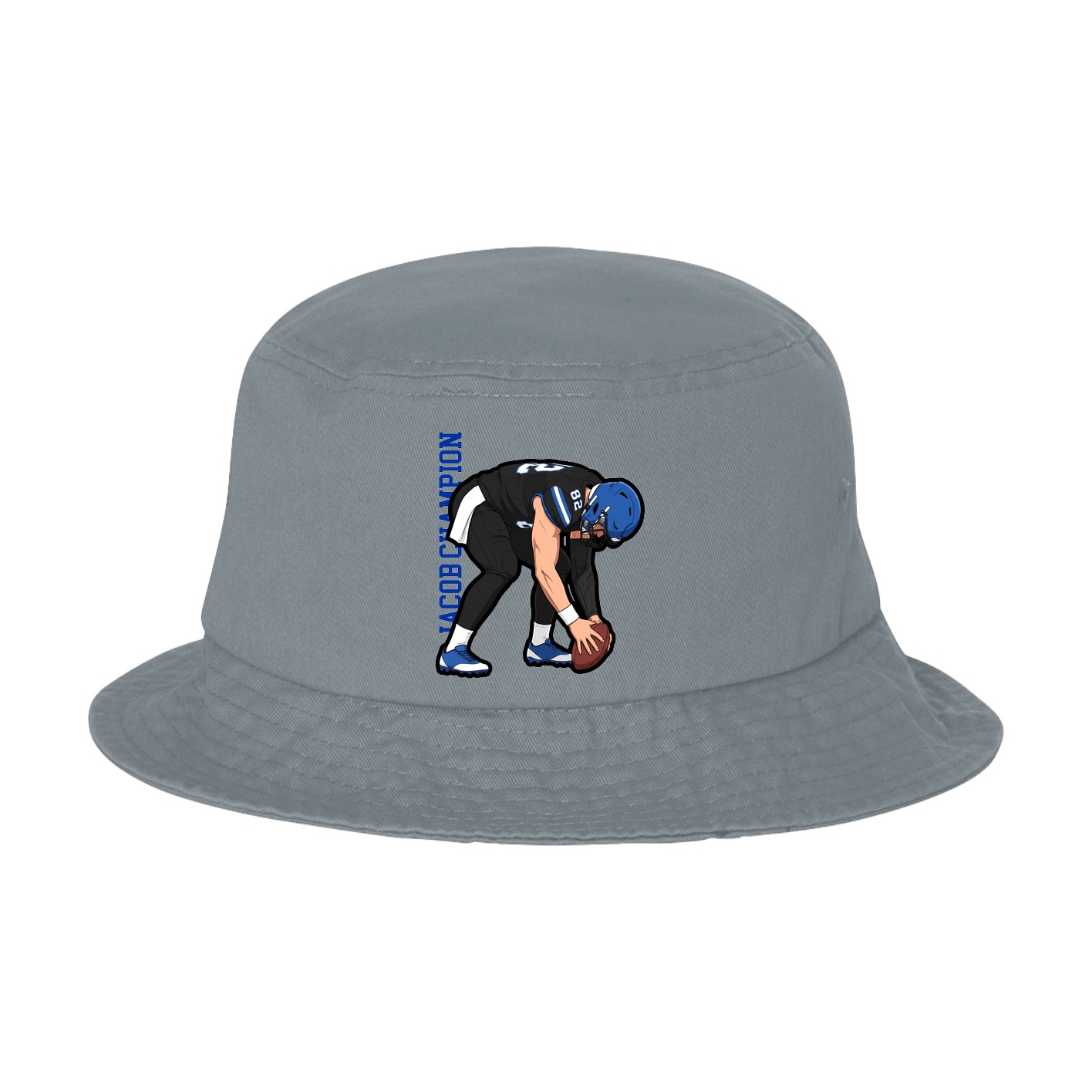Bucket Cap — Name Vertical in Grey