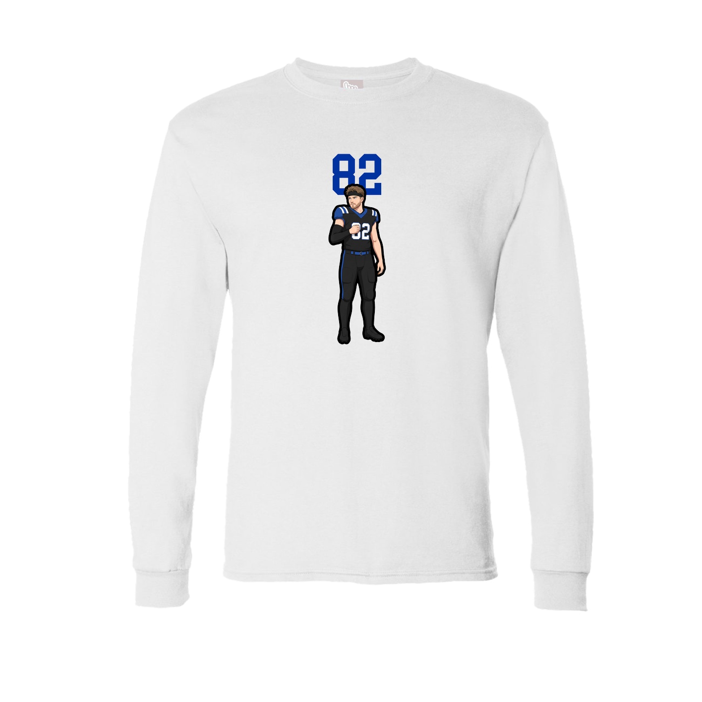 Long Sleeve Tee — Number Top in White