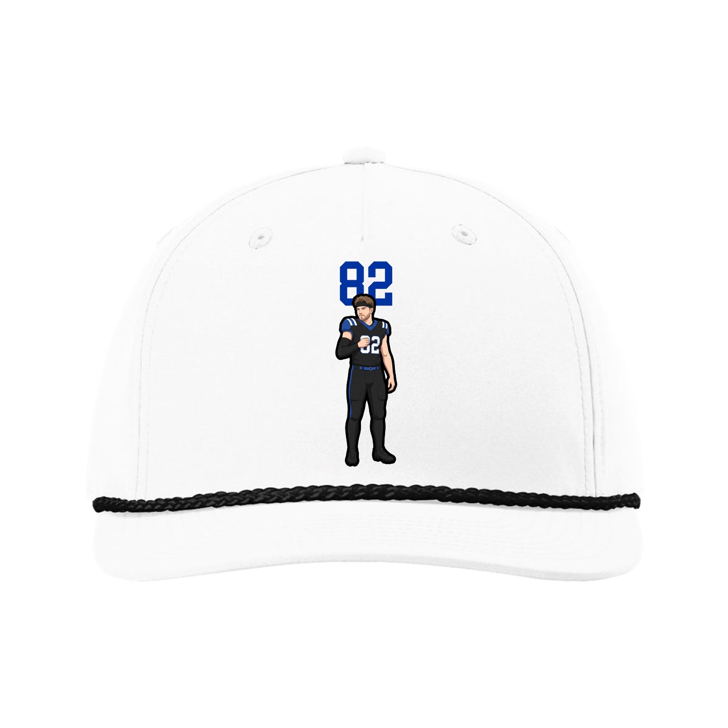 Five-Panel Classic Rope Cap — Number Top in White