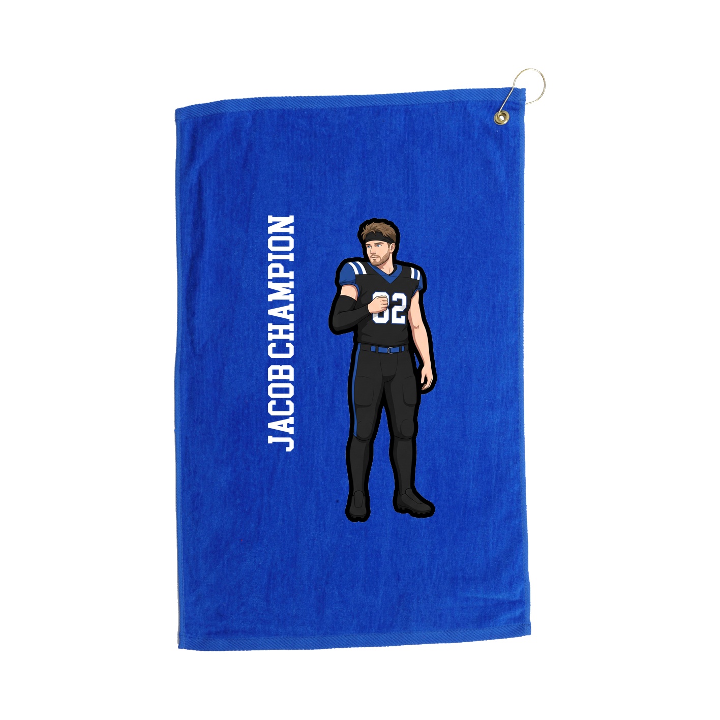 Golf Towel — Name Vertical in Royal