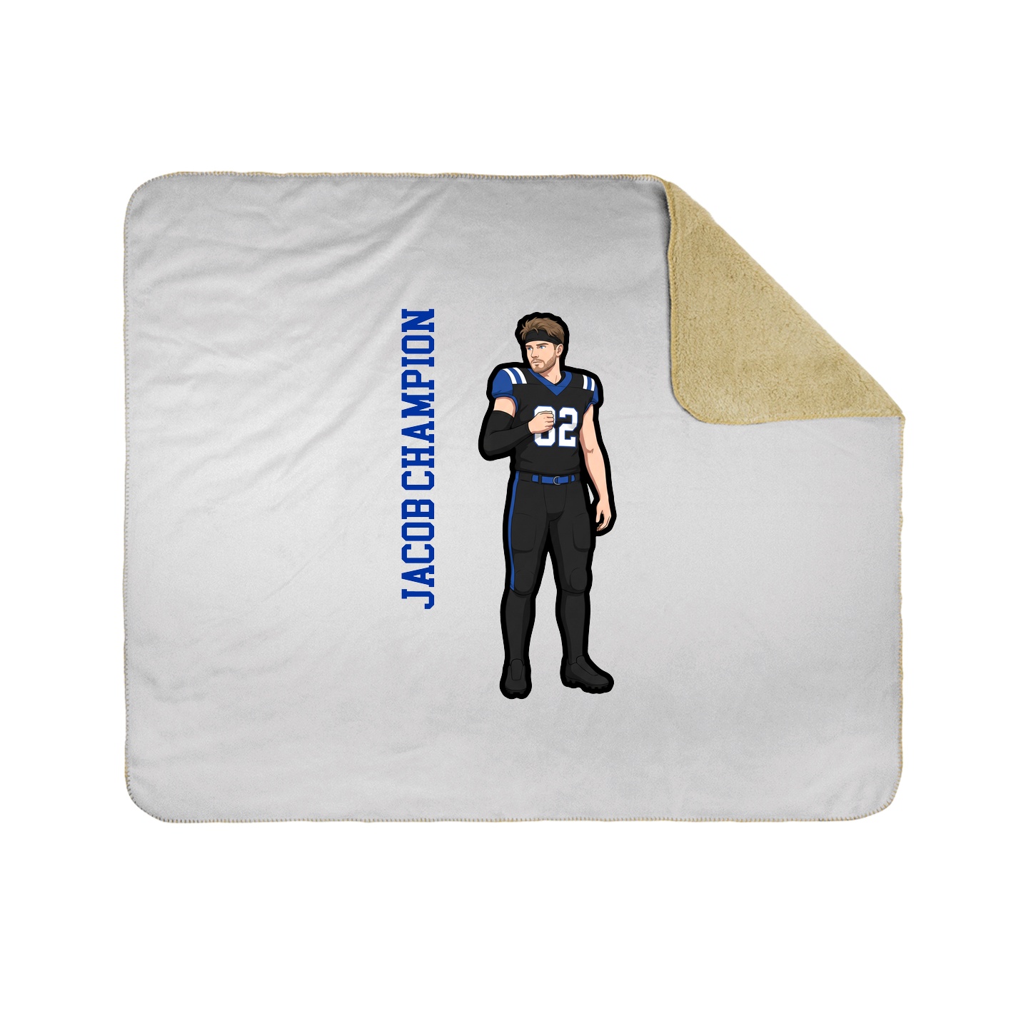 Throw Blanket — Name Vertical in White